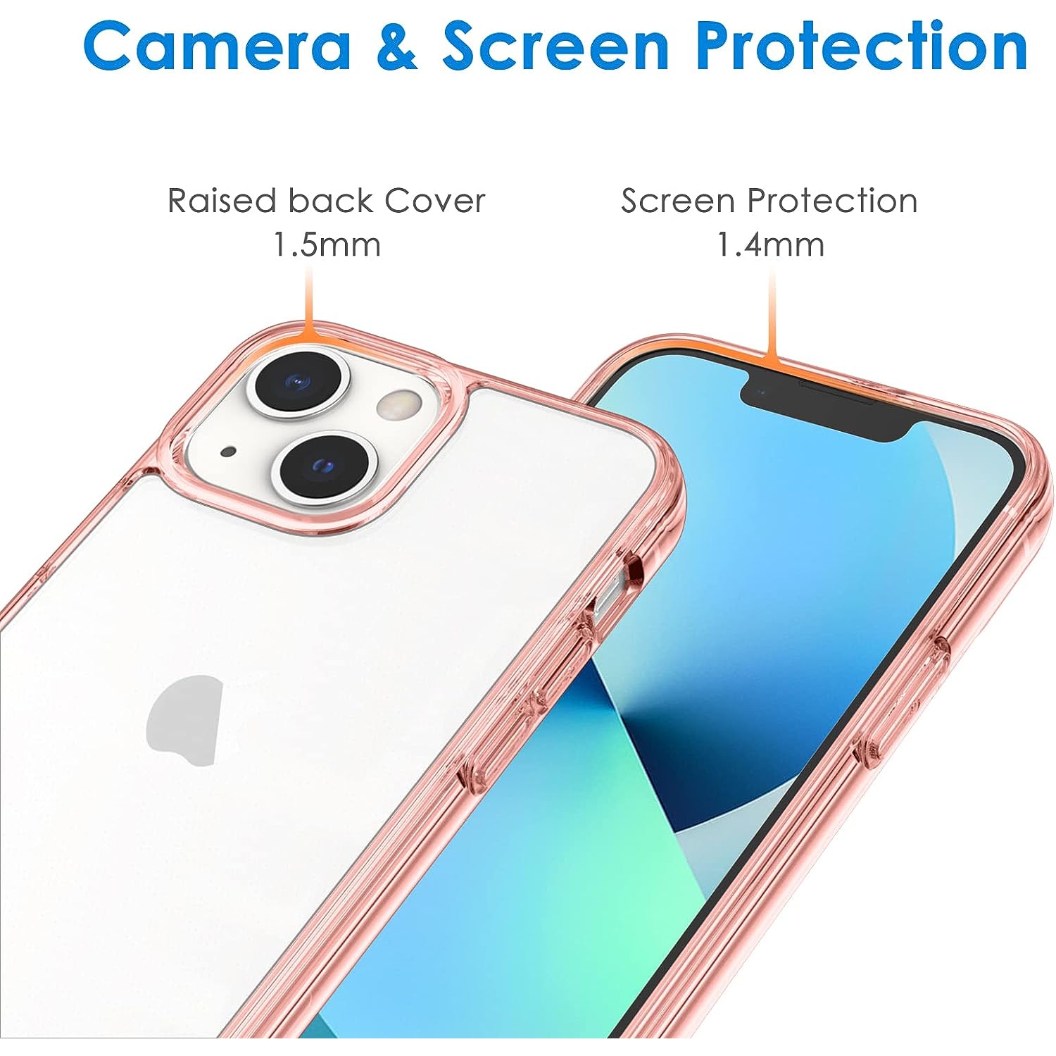 Case for iPhone 13 mini 5.4-Inch, Shockproof Bumper Cover, Anti-Scratch Clear Back