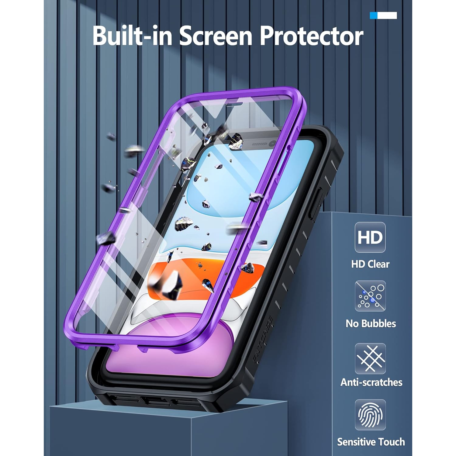 for iPhone 11 Case: for iPhone XR Case Military Grade Drop Proof Rugged Protective Phone Cover with Kickstand |