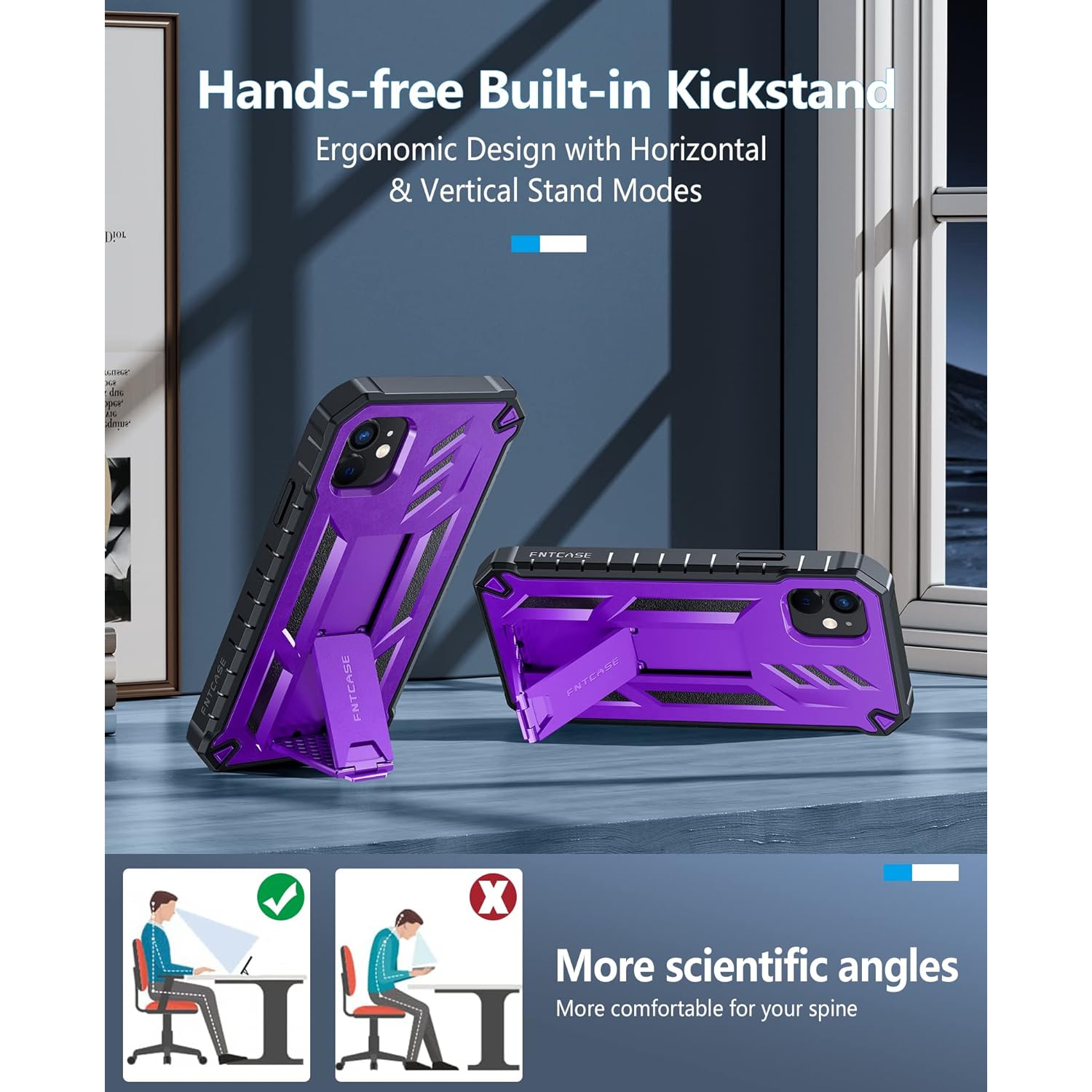 for iPhone 11 Case: for iPhone XR Case Military Grade Drop Proof Rugged Protective Phone Cover with Kickstand |