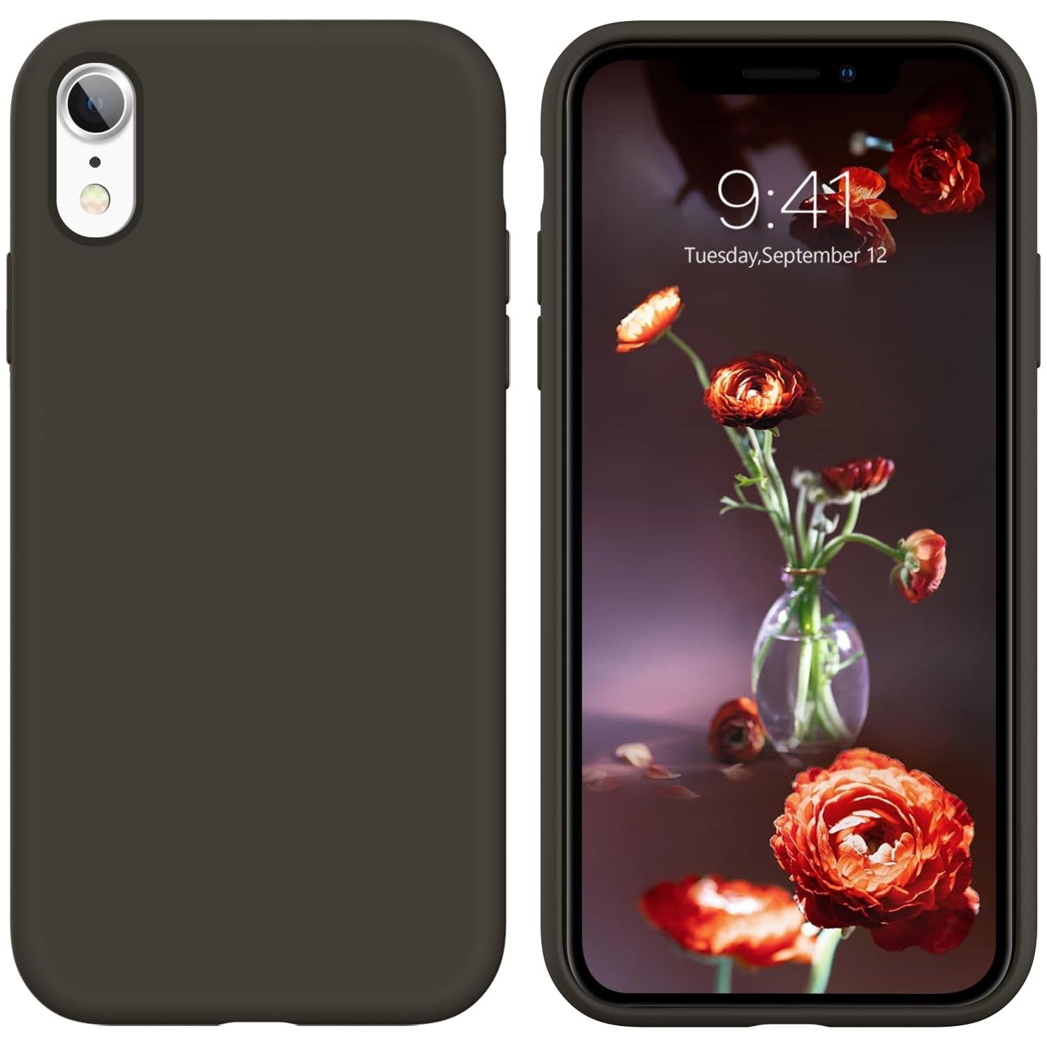 for iPhone XR Case, Liquid Silicone Slim Cover with Microfiber Cloth Lining Cushion Shockproof Full Body