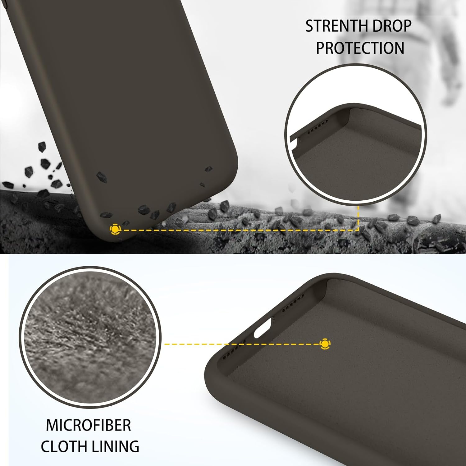 for iPhone XR Case, Liquid Silicone Slim Cover with Microfiber Cloth Lining Cushion Shockproof Full Body