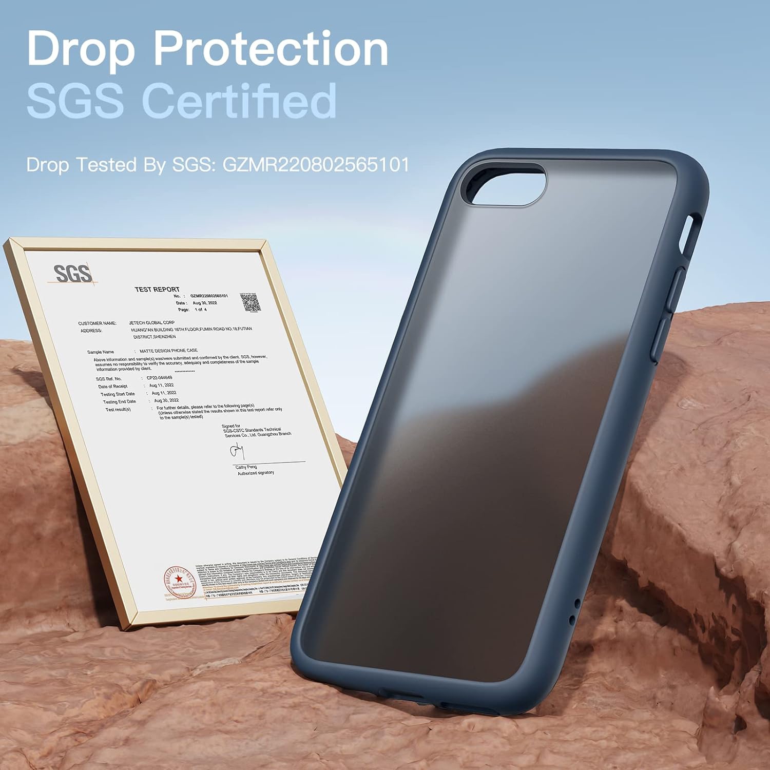 Matte Case for iPhone SE 3/2, iPhone 8/7, 4.7-Inch, Shockproof Military Grade Drop Protection,