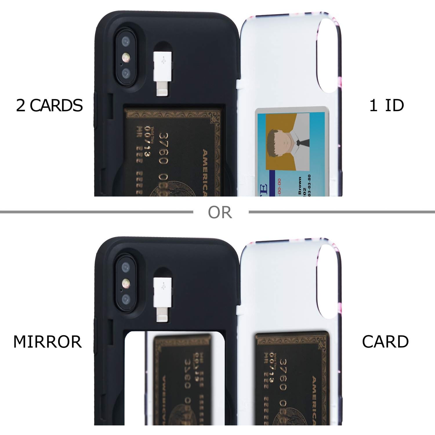 CX PRO II Case for iPhone Xs/iPhone X, with Card Holder | Slim Protective Cover with Hidden Cards Wallet Flip Slot