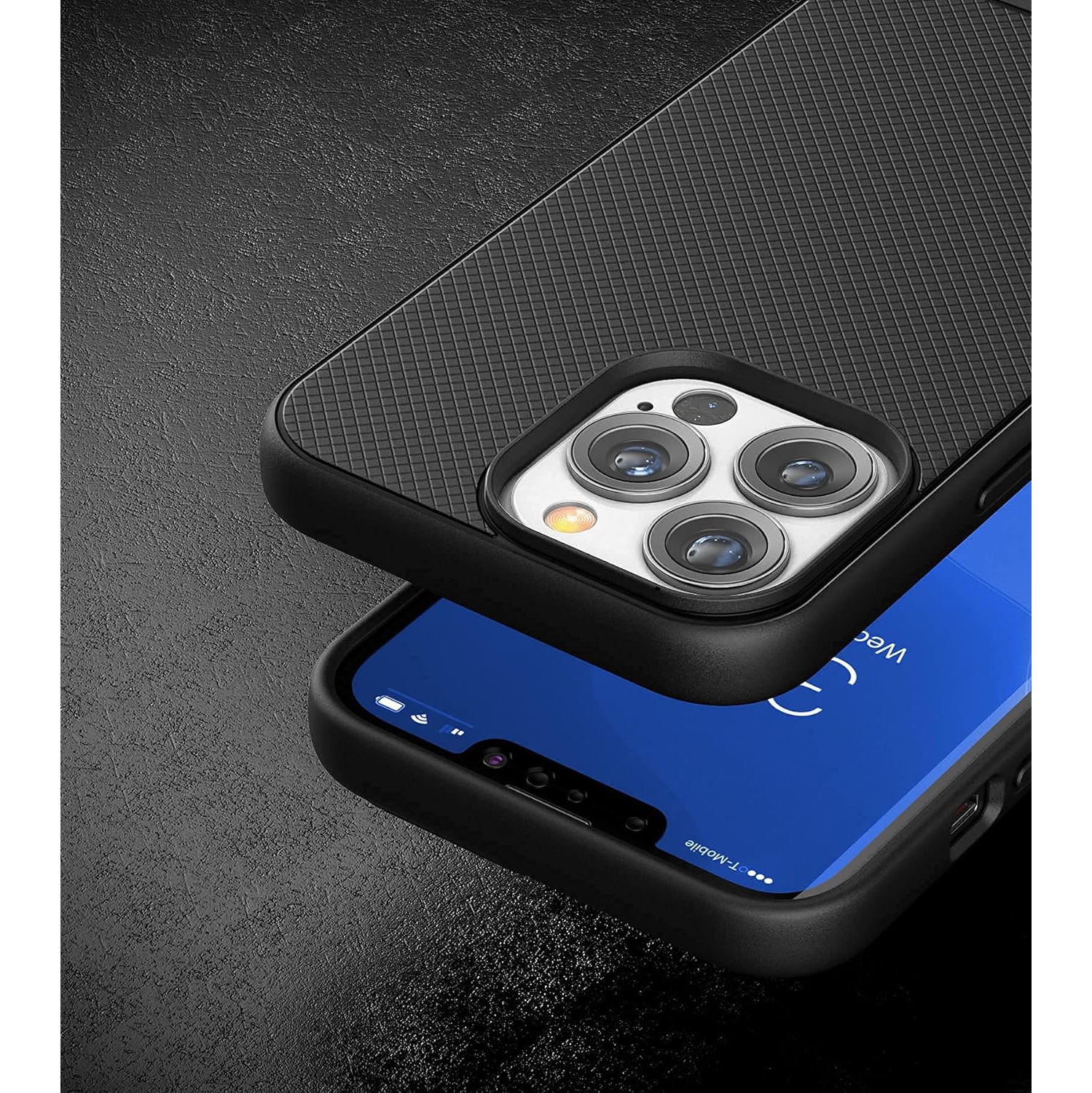 Thin Armor Designed for iPhone 13 Pro Belt Clip Case, Slim Grip Phone Cover with Holster - Black