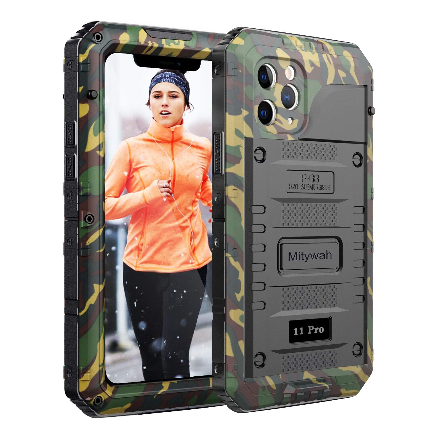 iPhone 11 Pro Waterproof Case, Heavy Duty Full Body Protective Shell Built-in Screen Protector Rugged Case