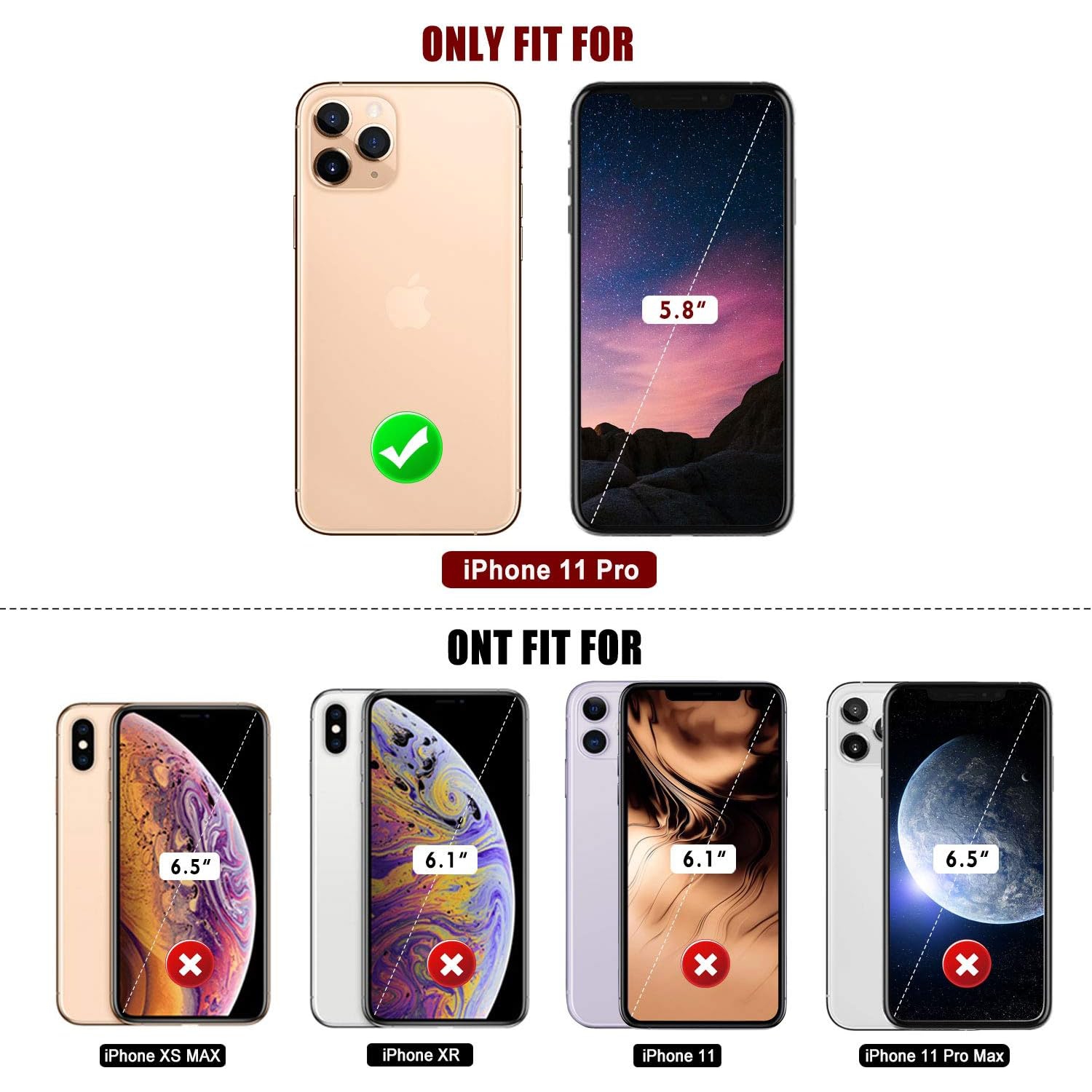 iPhone 11 Pro Waterproof Case, Heavy Duty Full Body Protective Shell Built-in Screen Protector Rugged Case