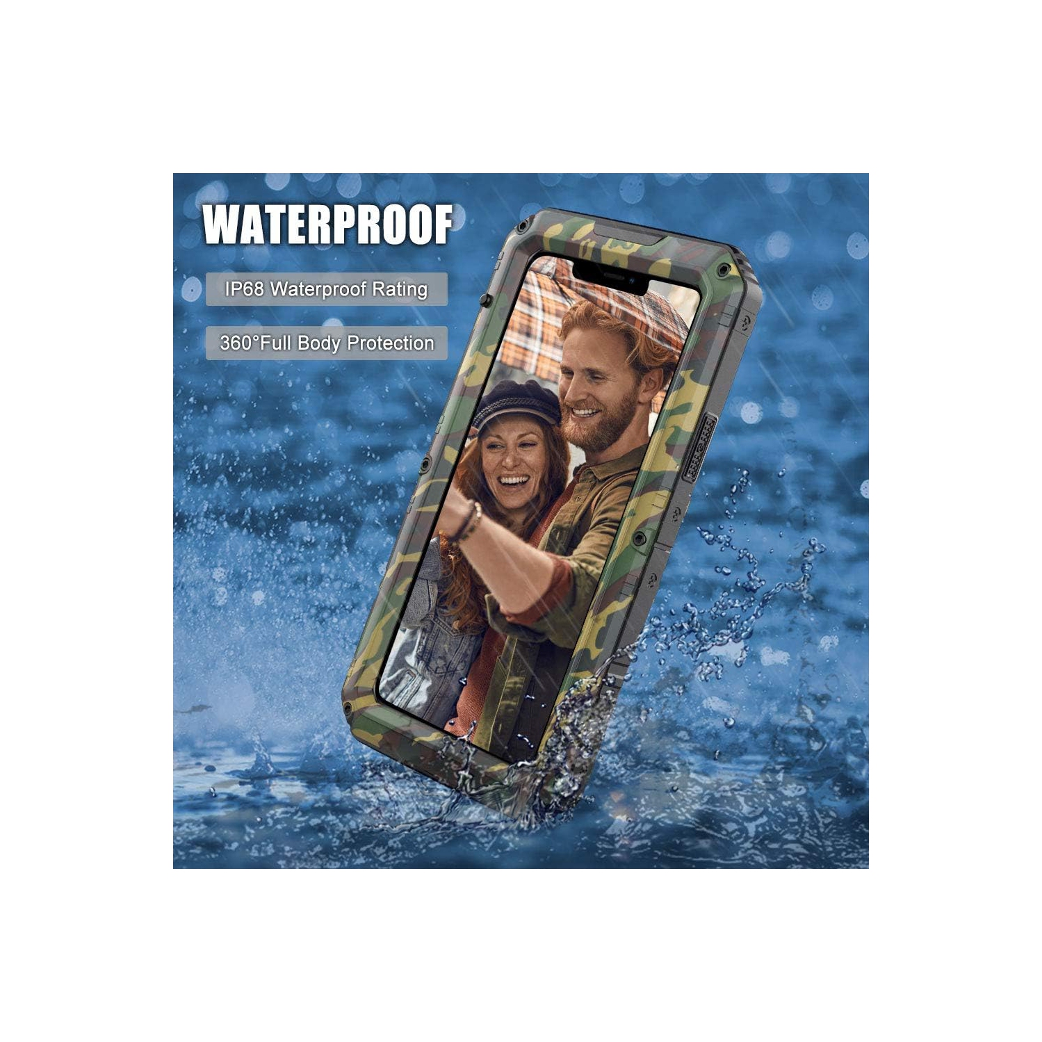 iPhone 11 Pro Waterproof Case, Heavy Duty Full Body Protective Shell Built-in Screen Protector Rugged Case