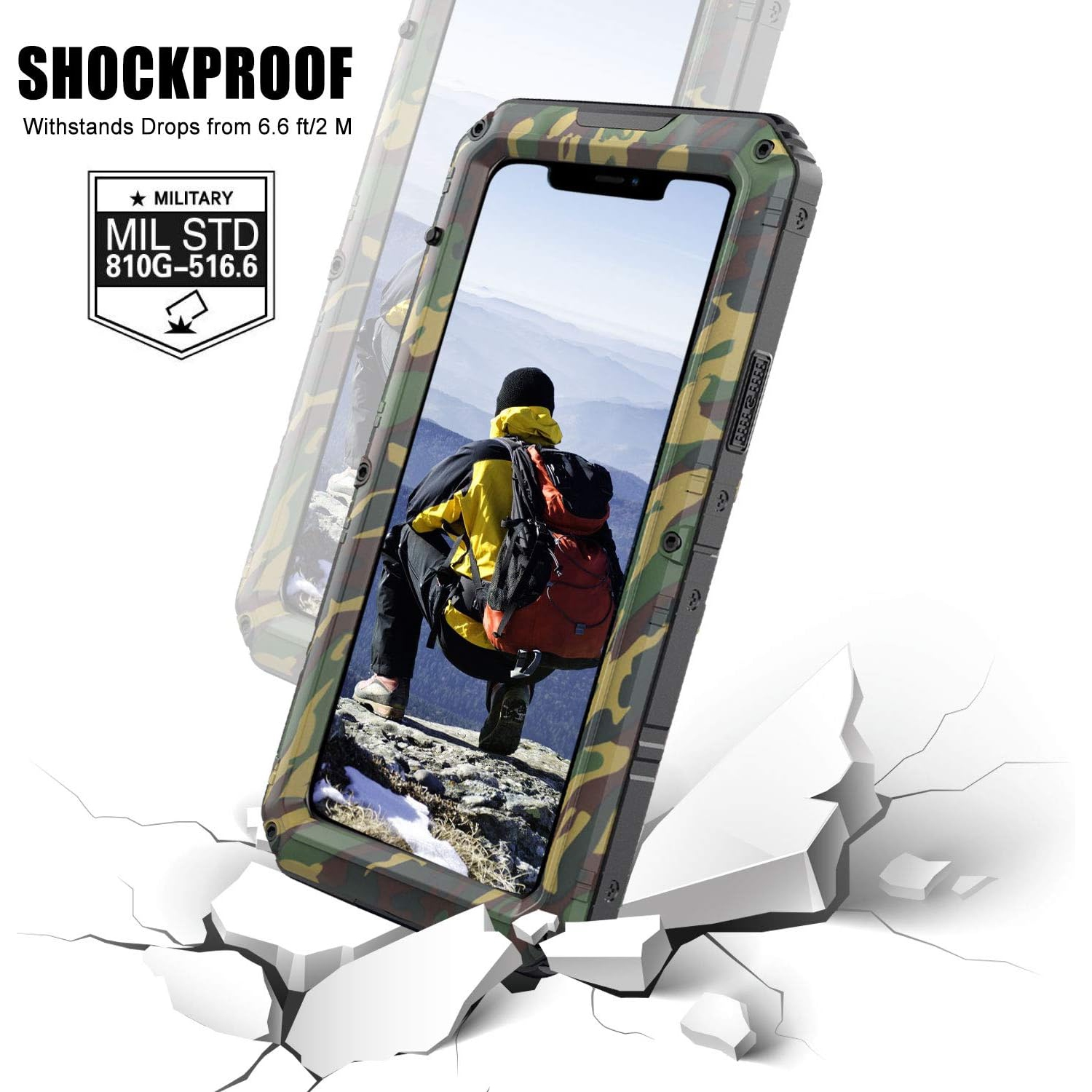 iPhone 11 Pro Waterproof Case, Heavy Duty Full Body Protective Shell Built-in Screen Protector Rugged Case