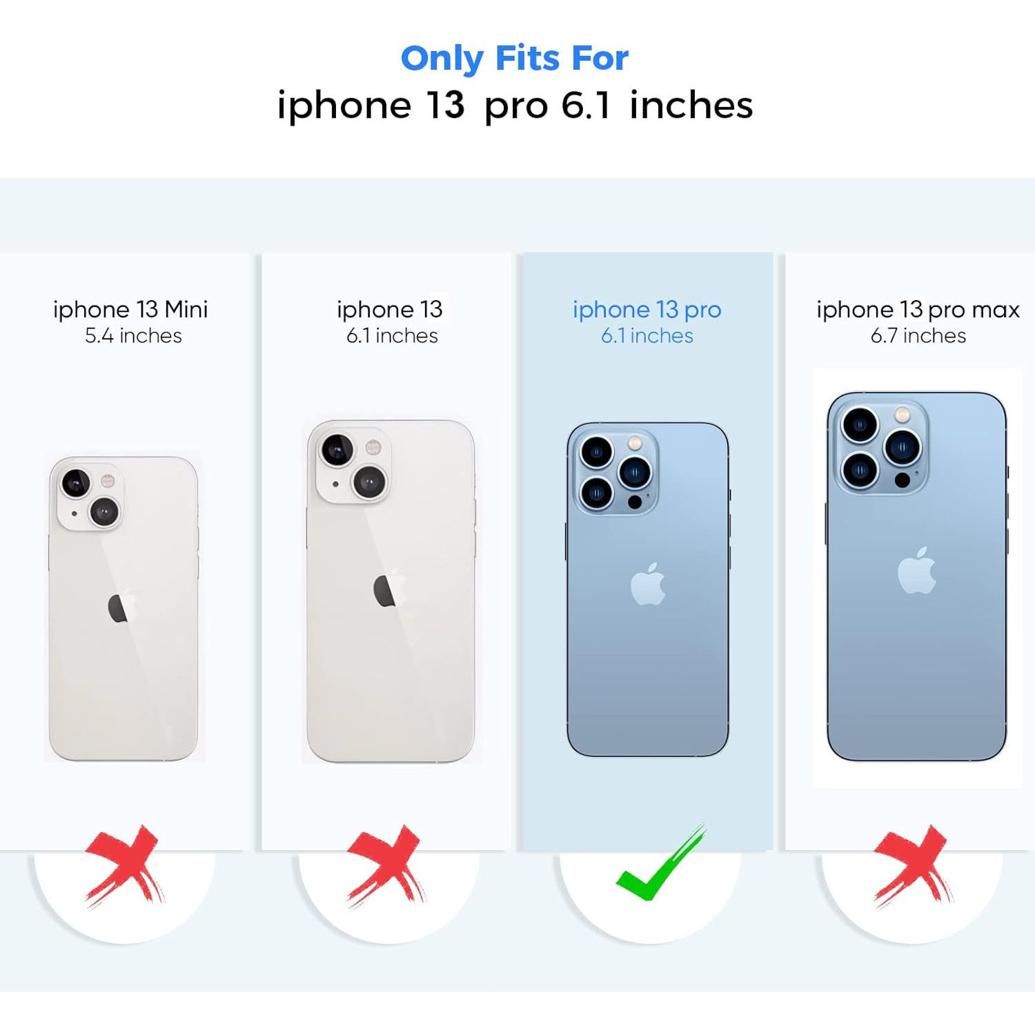 for iPhone 13 Pro Waterproof Case [Not for iPhone 13] with Built-in Screen Protector Shockproof Snowproof