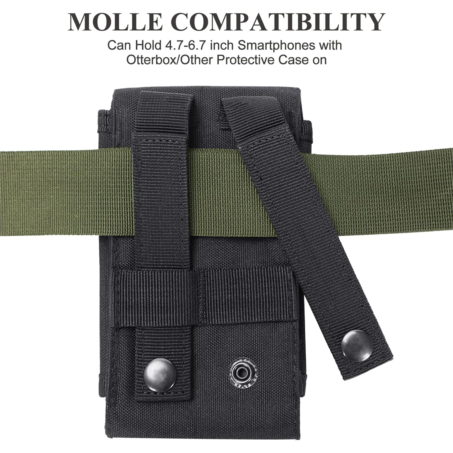 Étui étanche pour téléphone cellulaire Molle Black Tactical, sac robuste pour étui pour téléphone iPhone 11 12 13 Pro Max
