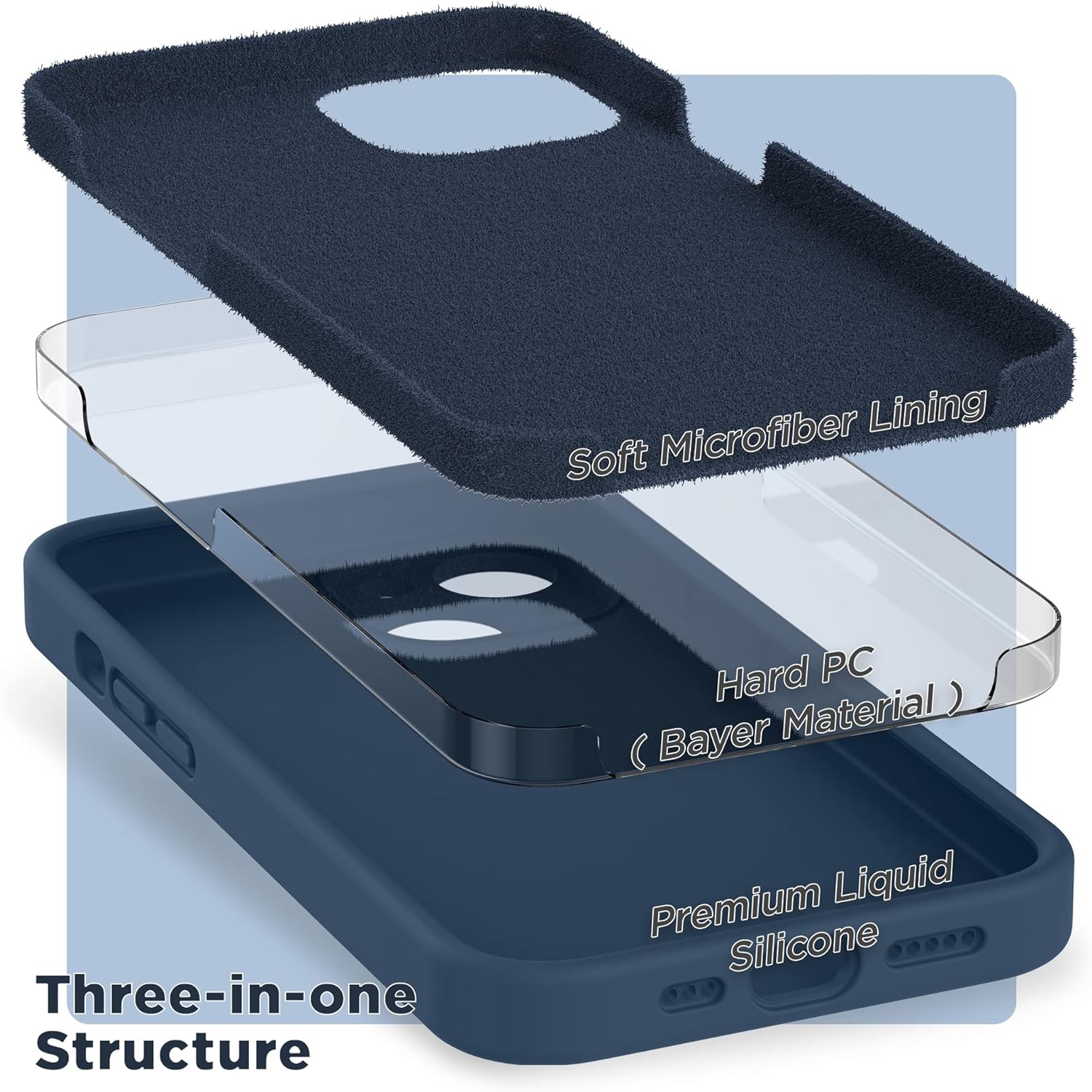 Silicone Case Compatible with iPhone 14 Case 6.1 inch, with Camera Protection Liquid Silicone Soft Gel