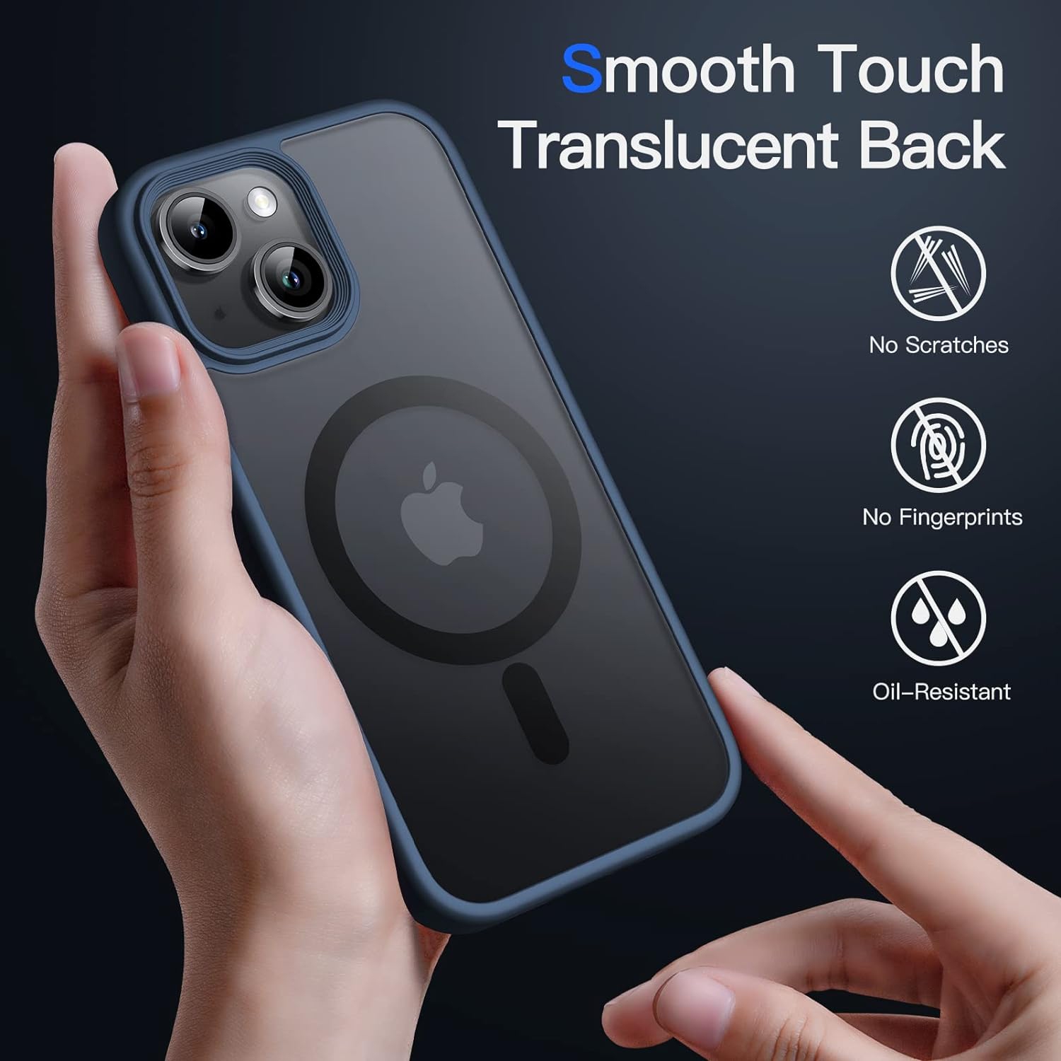 Magnetic Case for iPhone 14 6.1-Inch Compatible with MagSafe, Translucent Matte Back Slim Shockproof Phone Cover
