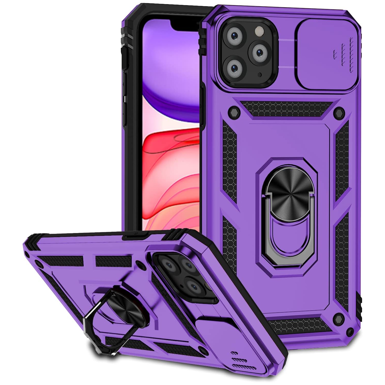 iPhone 11 Pro Max Cases, iPhone 11 Pro Max Case with Camera Cover & Kickstand Military Grade Shockproof Heavy