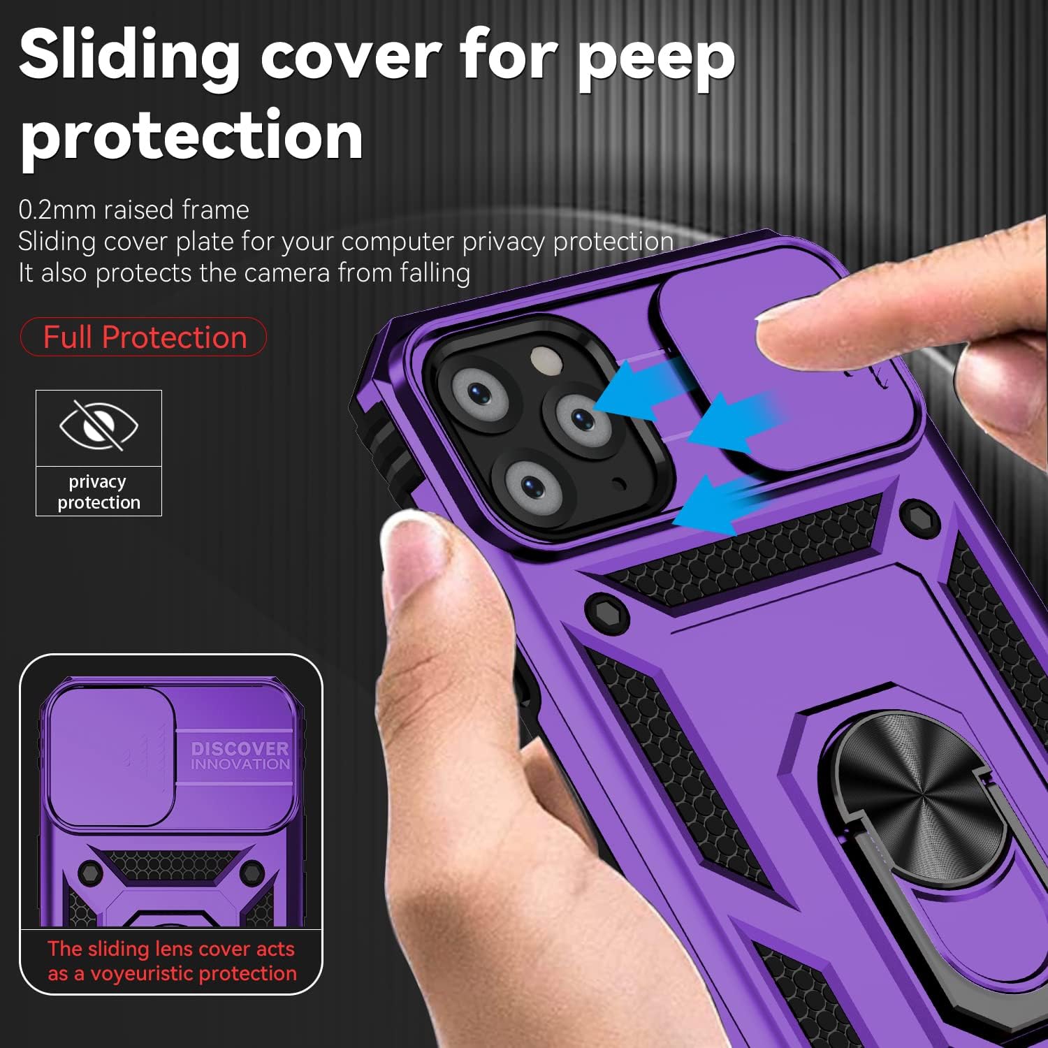 iPhone 11 Pro Max Cases, iPhone 11 Pro Max Case with Camera Cover & Kickstand Military Grade Shockproof Heavy