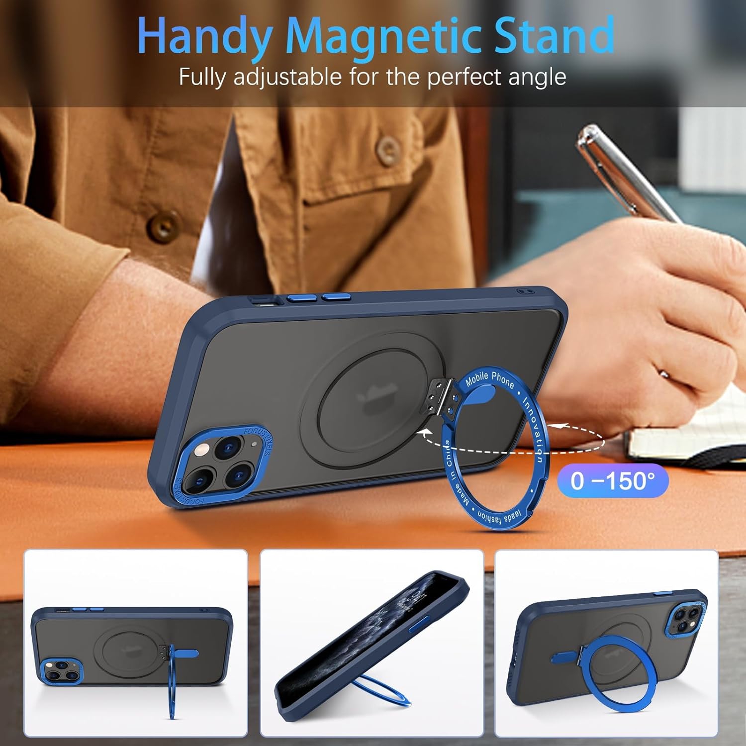 Magnetic Case for iPhone 11 Pro Max, Magnetic Kickstand iPhone 11 Pro Max Case Cover Anti-Yellowing Phone Cases