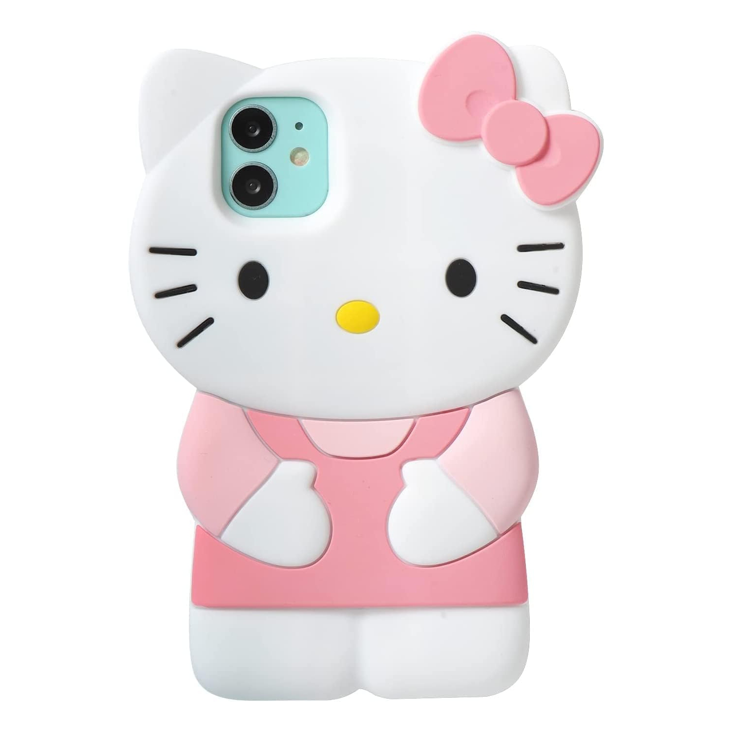 Cute Cartoon Hello Kitty Phone Shape Strap Case Cover,Girls Ladies Women Character Skin Shell (iPhone 12 Pro