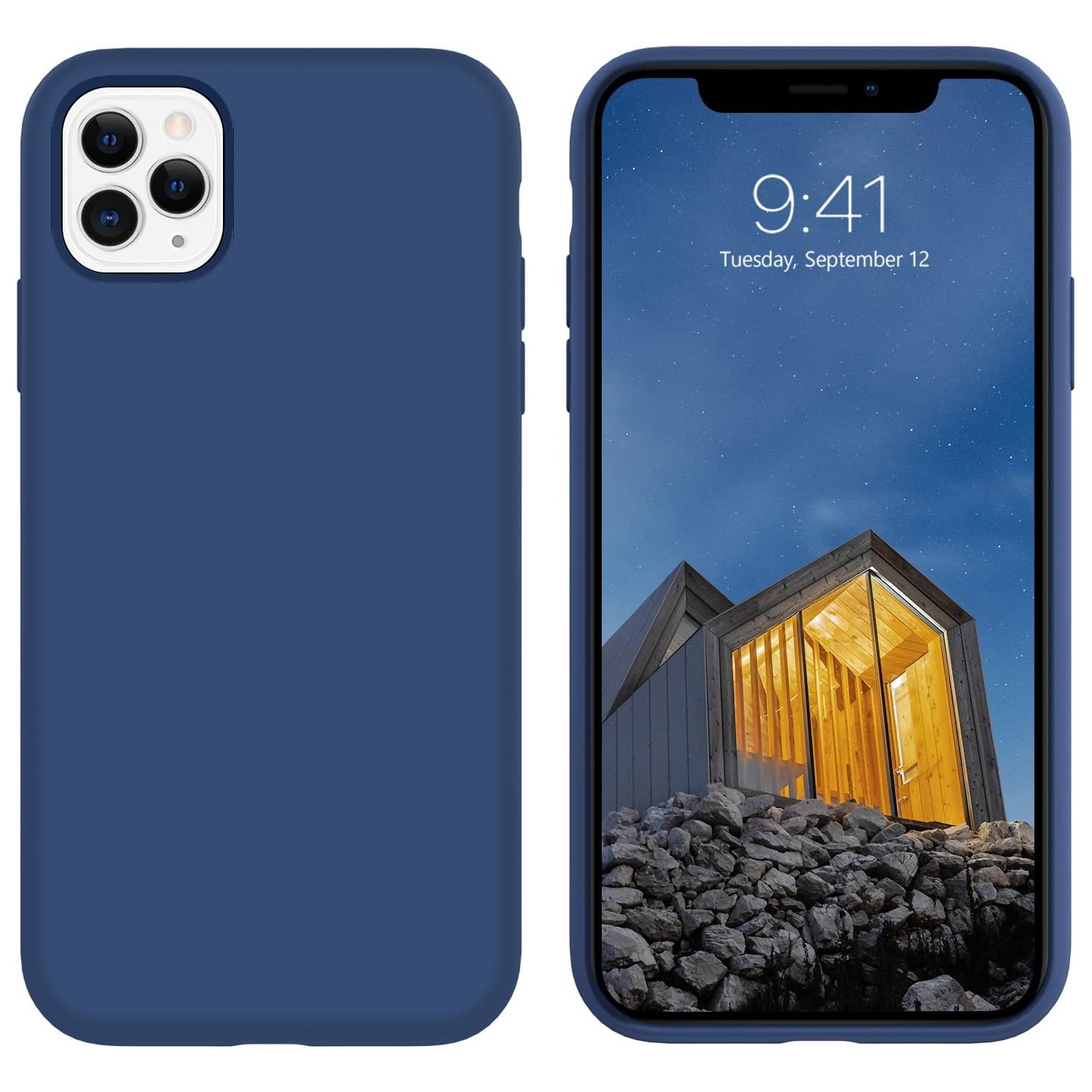 iPhone 11 Pro Max Case, Liquid Silicone Soft Rubber Sim Cover with Microfiber Cloth Layer Shockproof Full Body