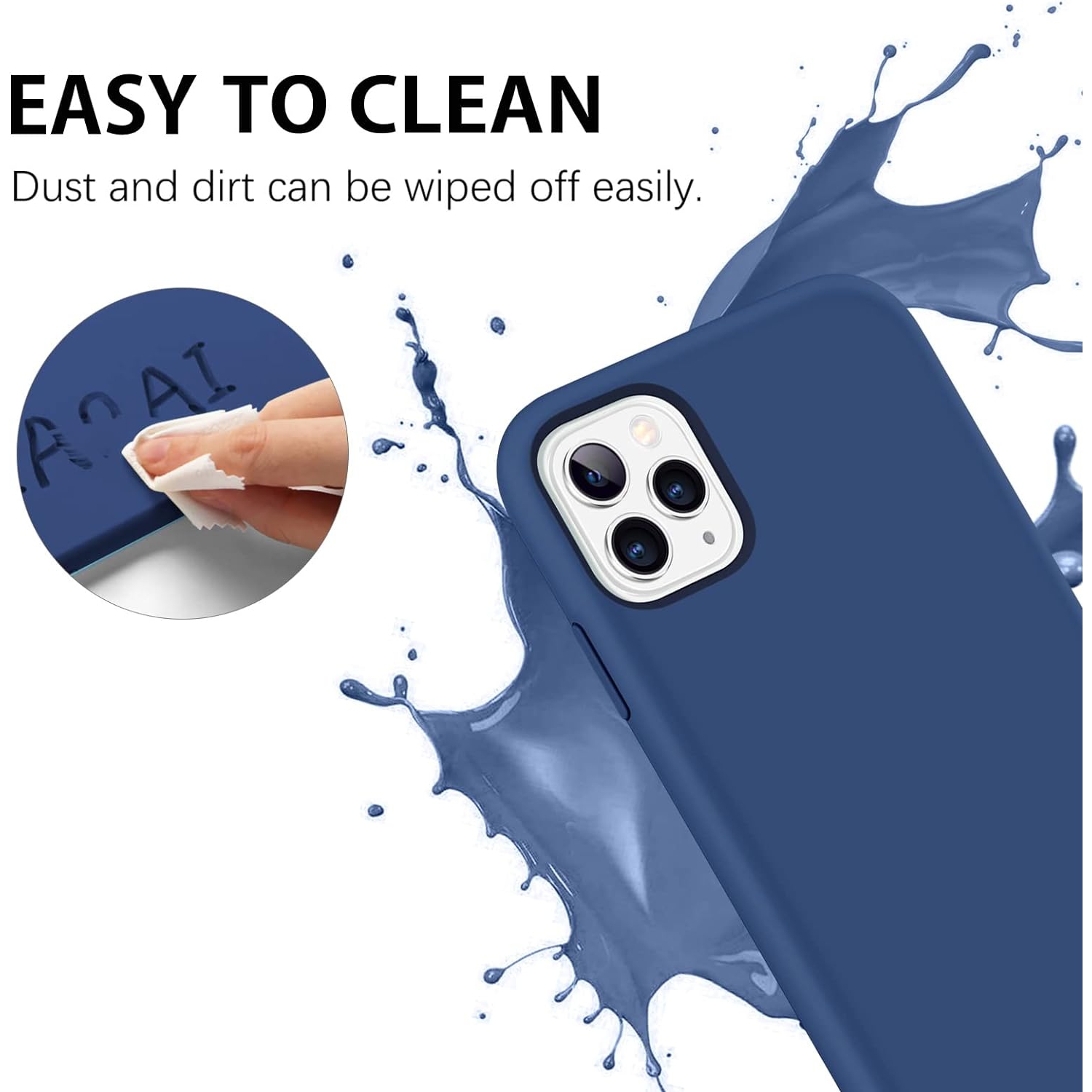 iPhone 11 Pro Max Case, Liquid Silicone Soft Rubber Sim Cover with Microfiber Cloth Layer Shockproof Full Body