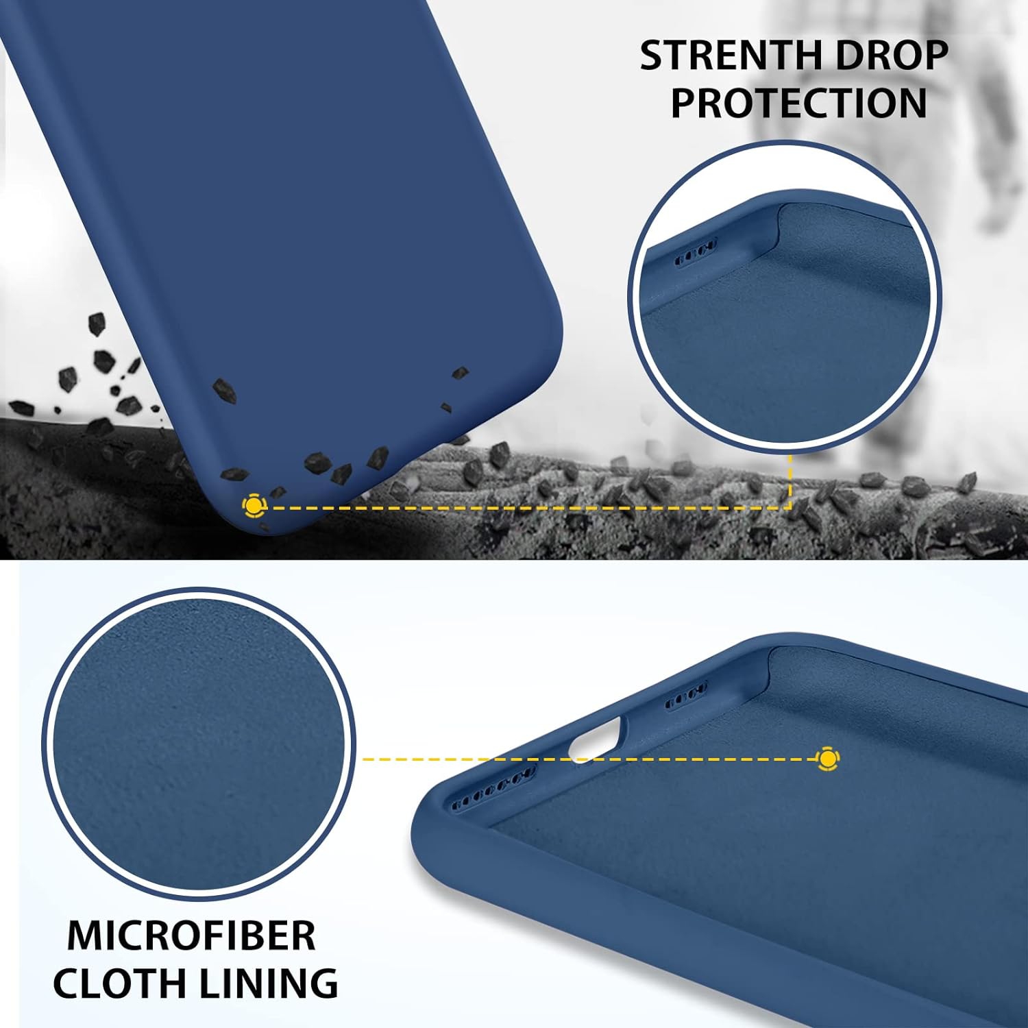 iPhone 11 Pro Max Case, Liquid Silicone Soft Rubber Sim Cover with Microfiber Cloth Layer Shockproof Full Body