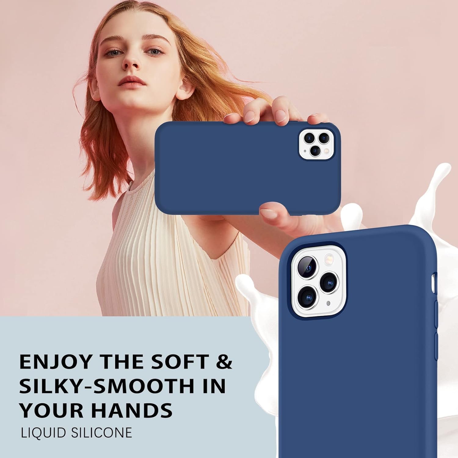 iPhone 11 Pro Max Case, Liquid Silicone Soft Rubber Sim Cover with Microfiber Cloth Layer Shockproof Full Body