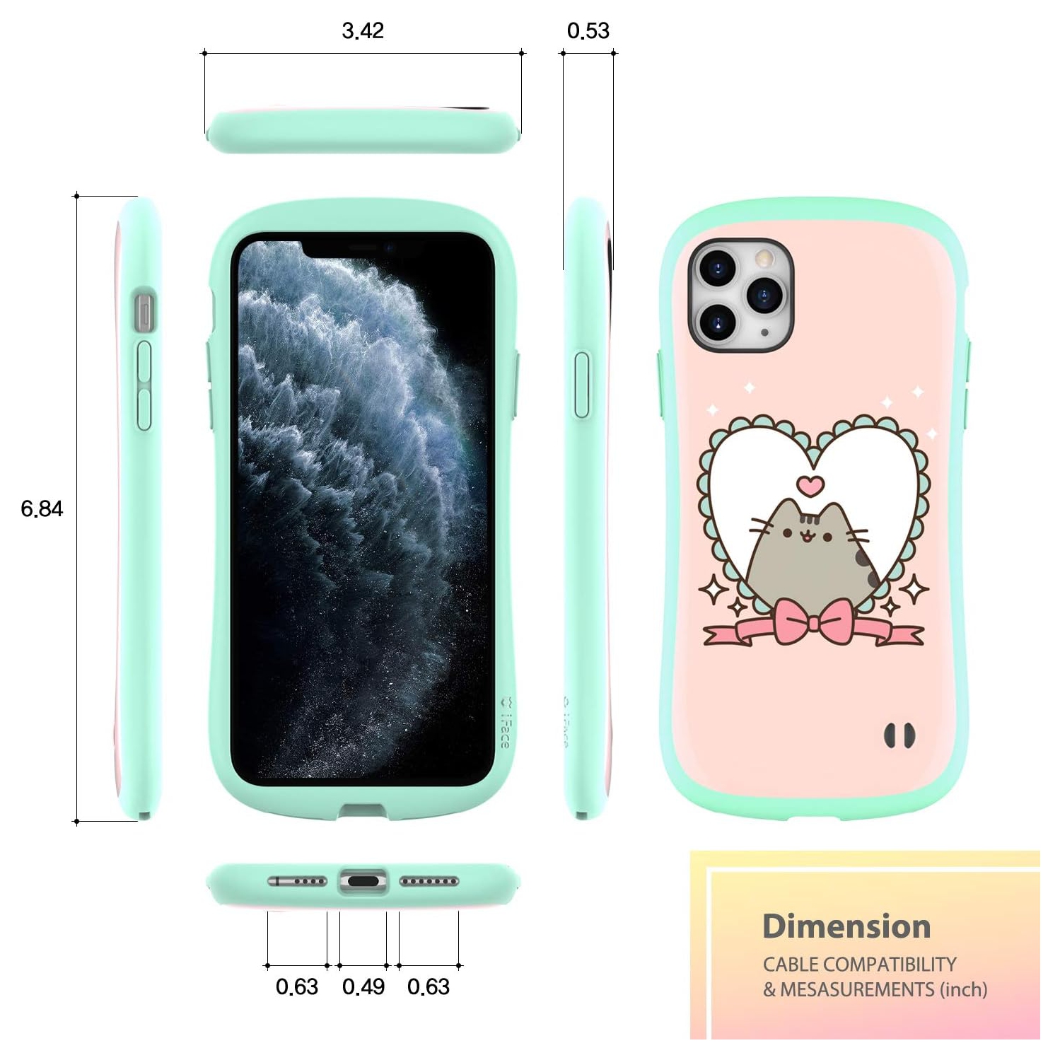 x Pusheen The Cat First Class Series iPhone 11 Pro Max Case – Cute Dual Layer [TPU and Polycarbonate] Hybrid