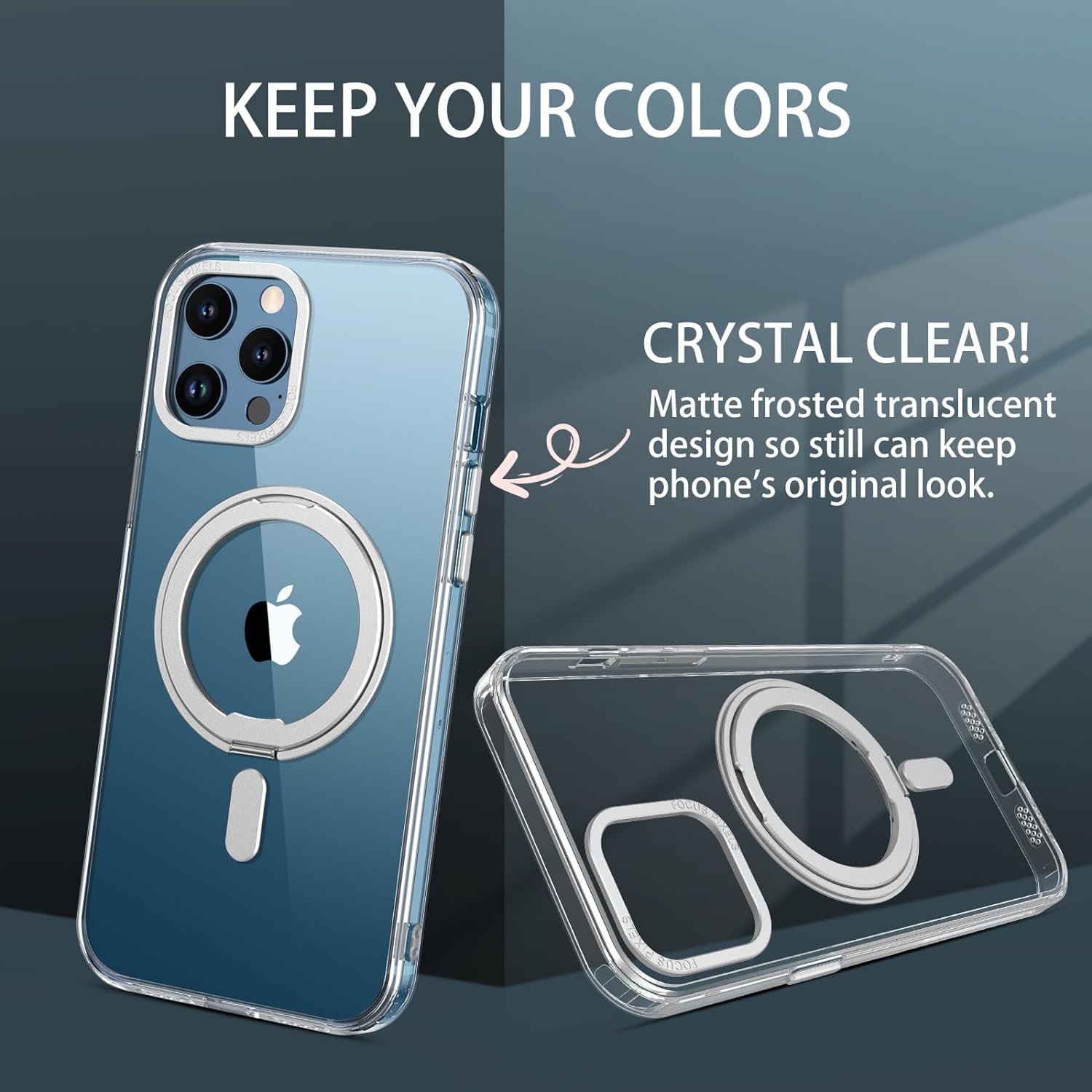 Anneau rotatif à 360° pour étui iPhone 12 Pro Max avec support, étui magnétique iPhone 12 Pro Max compatible