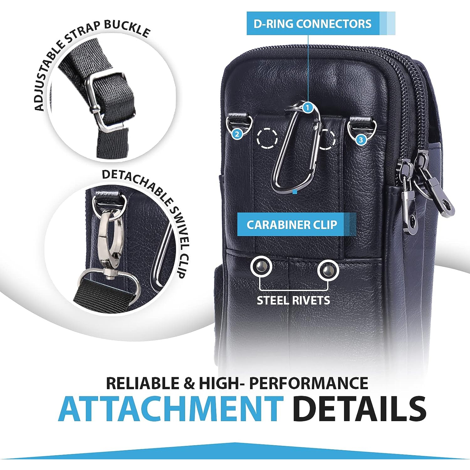 Genuine Leather Cell Phone Holster Case iPhone 11 Pro XS Max 8 7 6 Plus Belt Clip Loop Pouch Galaxy S20 S10+