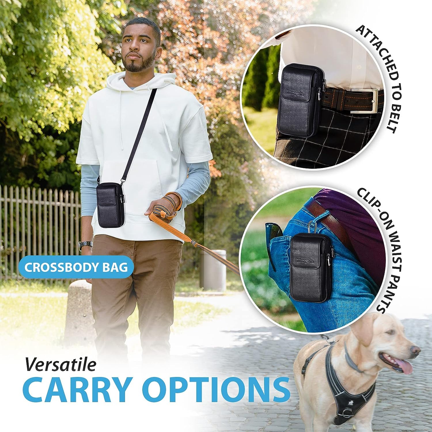 Genuine Leather Cell Phone Holster Case iPhone 11 Pro XS Max 8 7 6 Plus Belt Clip Loop Pouch Galaxy S20 S10+