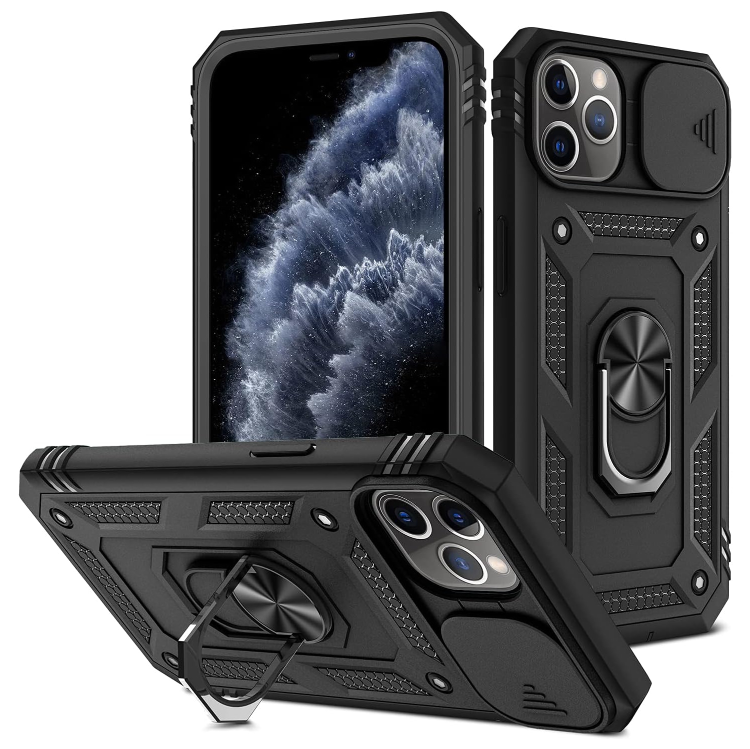 Case for iPhone 11 Pro Max,Silicone Heavy-Duty Tough Rugged Lightweight Shockproof with Bracket Bumper Cover
