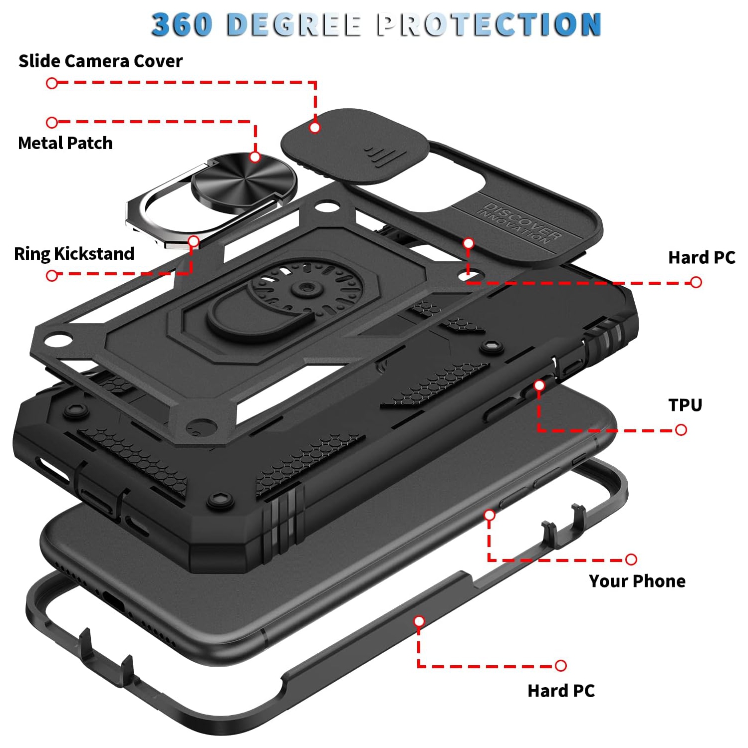 Case for iPhone 11 Pro Max,Silicone Heavy-Duty Tough Rugged Lightweight Shockproof with Bracket Bumper Cover