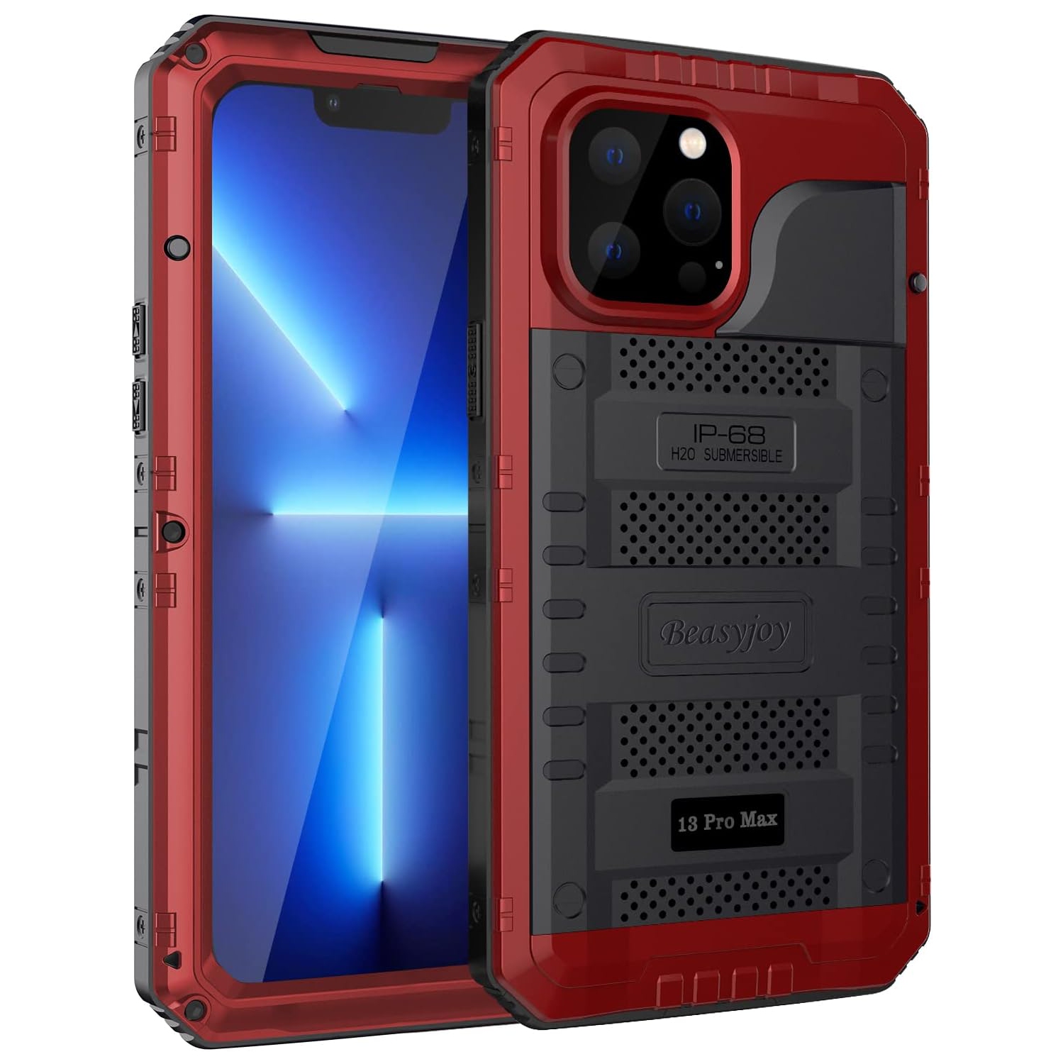 for iPhone 13 Pro Max Case Waterproof, Metal Case with Built-in Screen Protector, Full Body Protective
