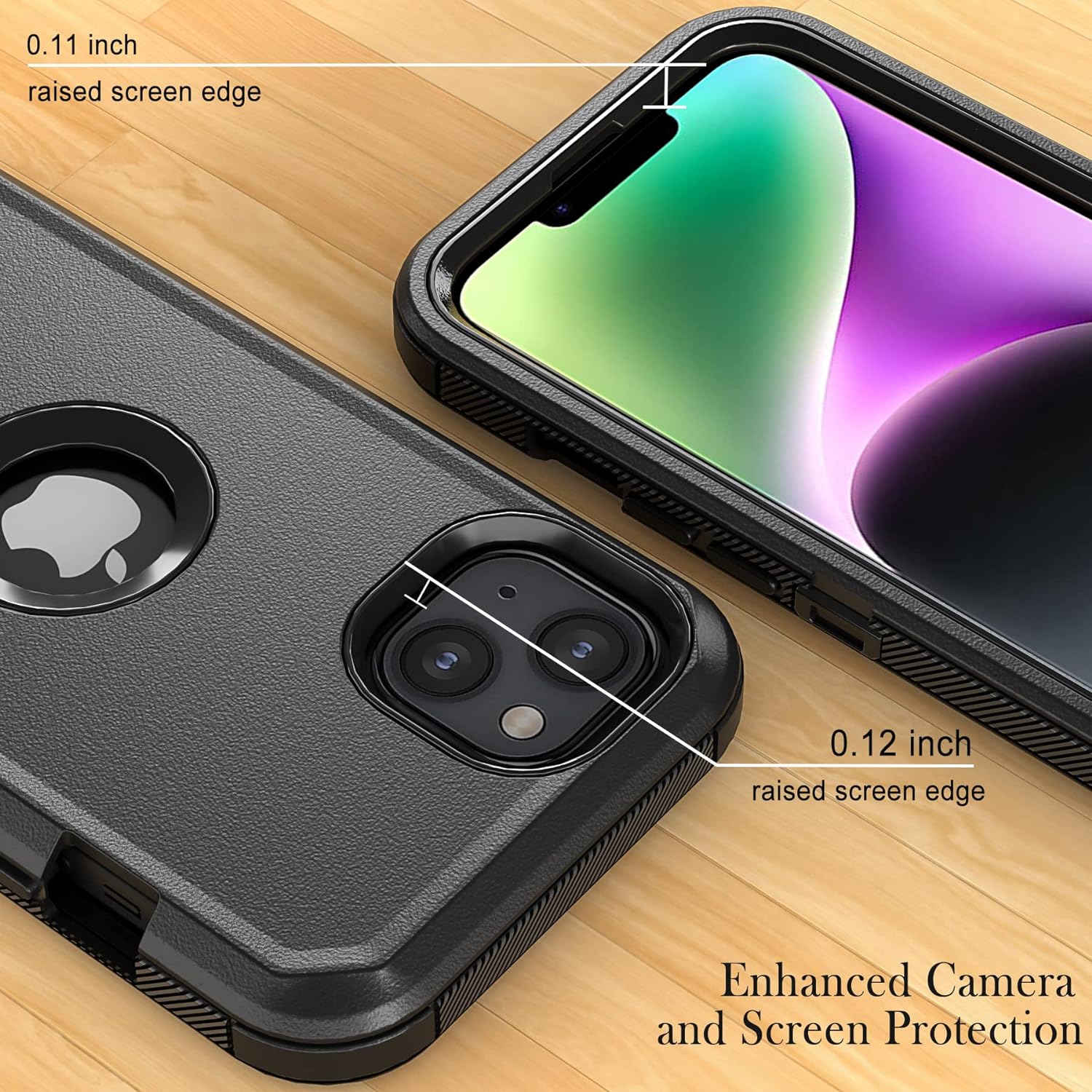 Phone Case for iPhone 14 Plus Case,Heavy Duty Hard Shockproof Armor Protector Case Cover with Belt Clip Holster