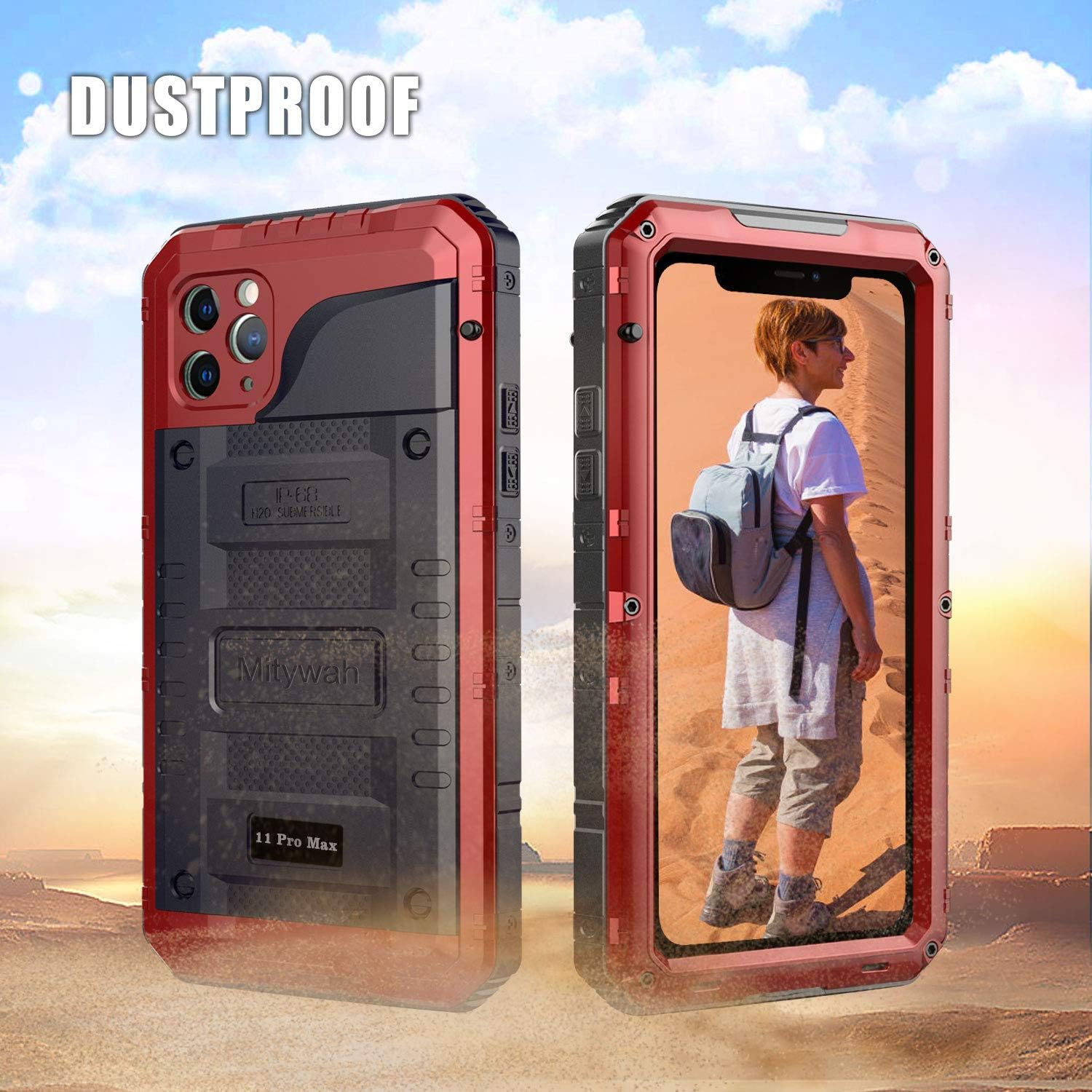Compatible with iPhone 11 Pro Max Case Shockproof Waterproof Full Body Protective Heavy Duty Built-in Screen