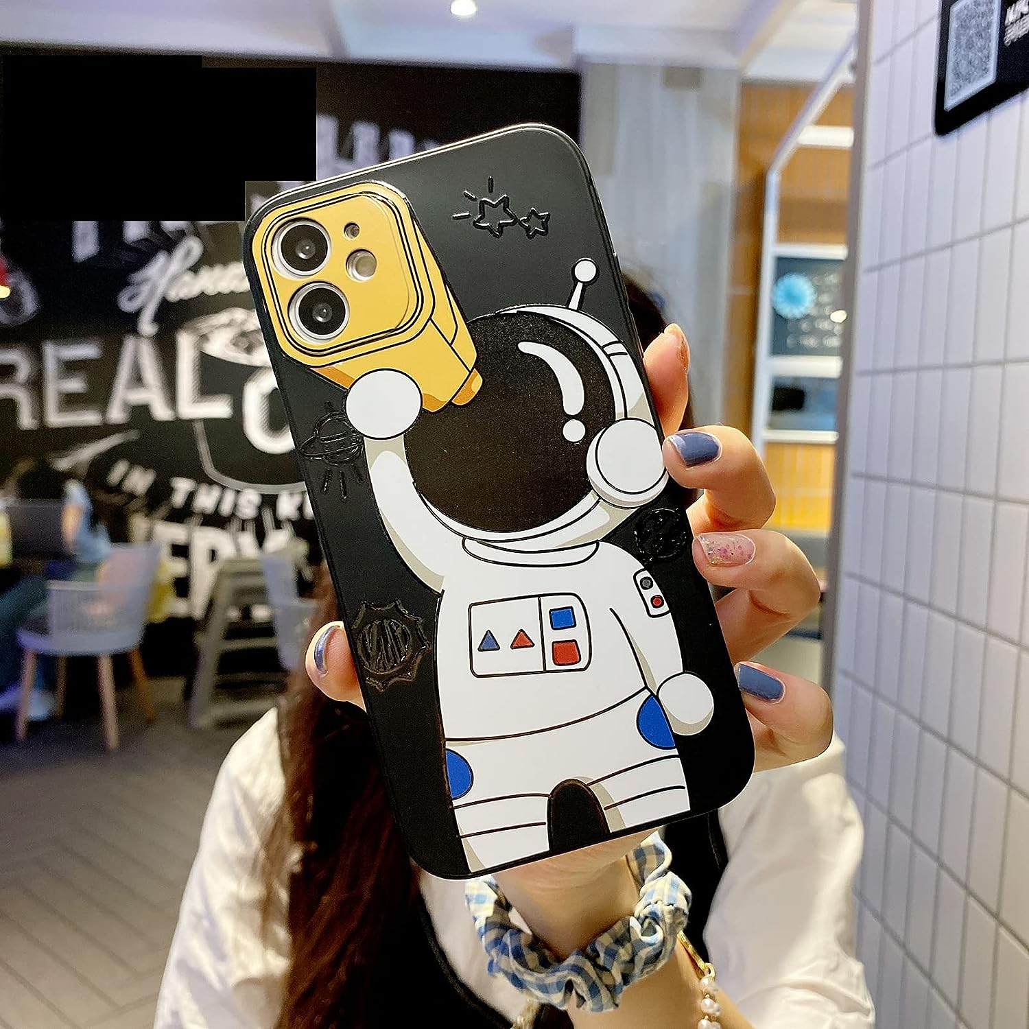 for iPhone 12 Mini Cute Case, Cool Cartoon Astronaut Space Design Stylish Bumper Soft TPU Rubber Protective