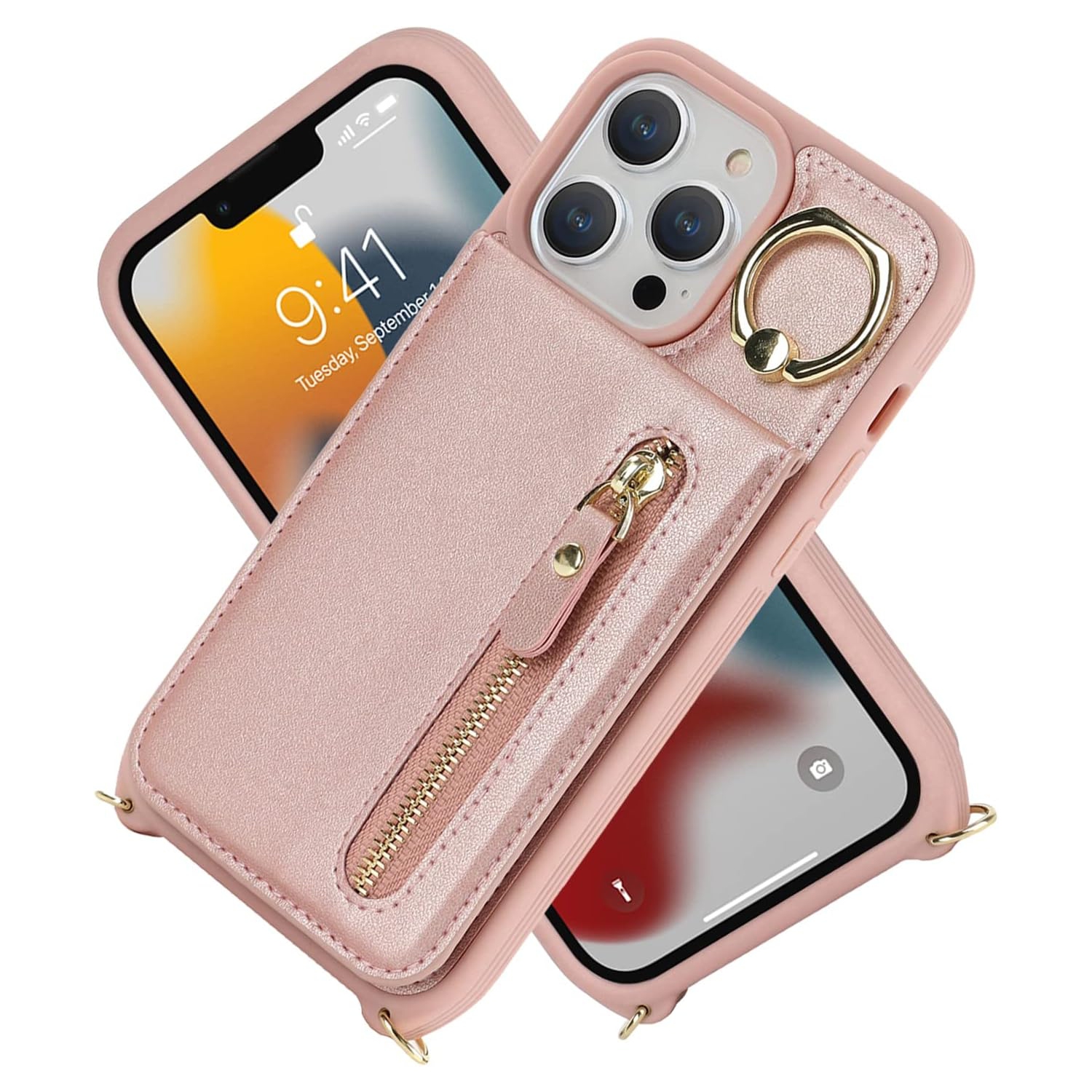 Crossbody Phone Case for iPhone 13 Pro Max Case with Card Holder,iPhone 12 Pro Max Case Wallet for Women Men