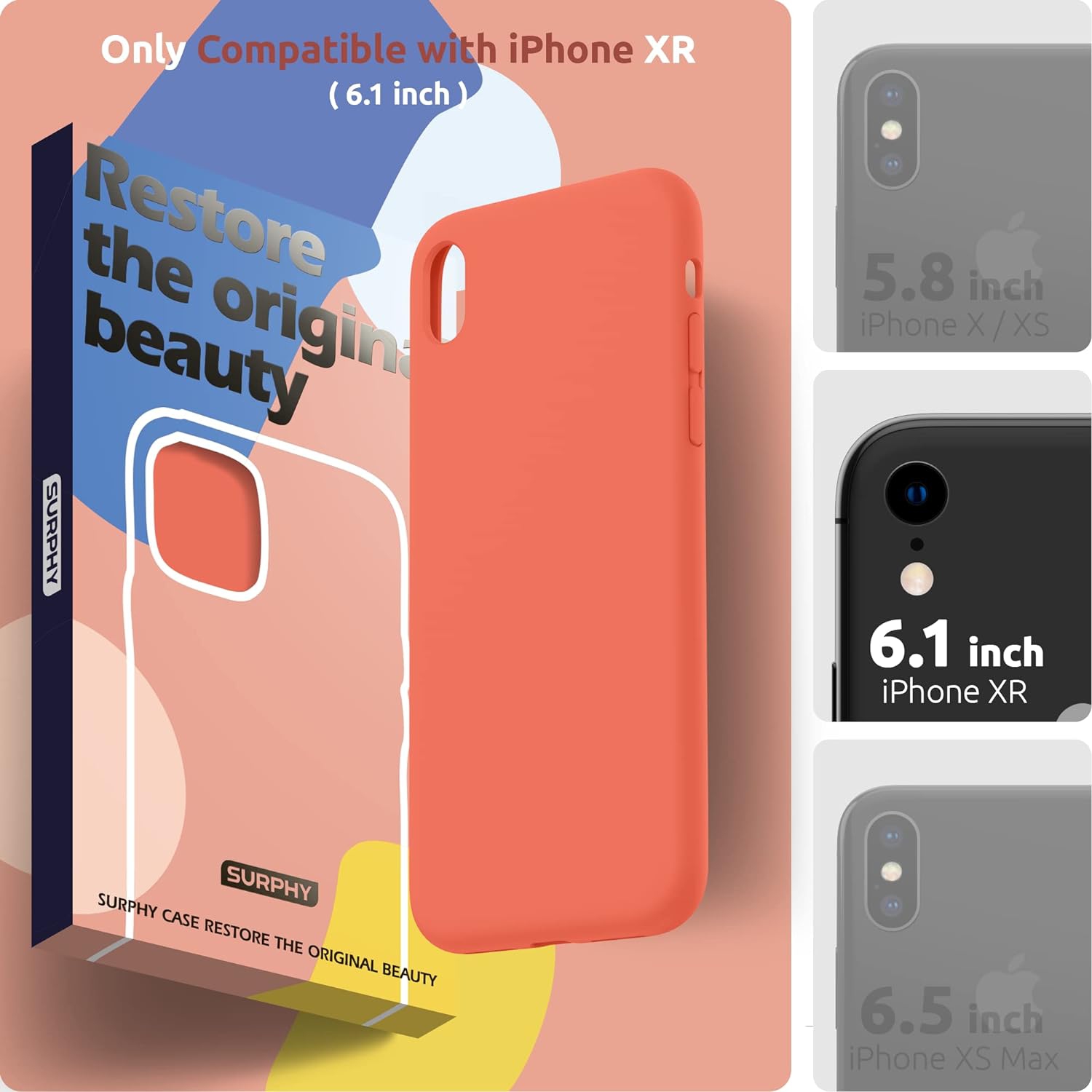 iPhone XR Silicone Case,Liquid Silicone Gel Rubber Anti-Scratch 6.1 inch Phone Case for iPhone XR