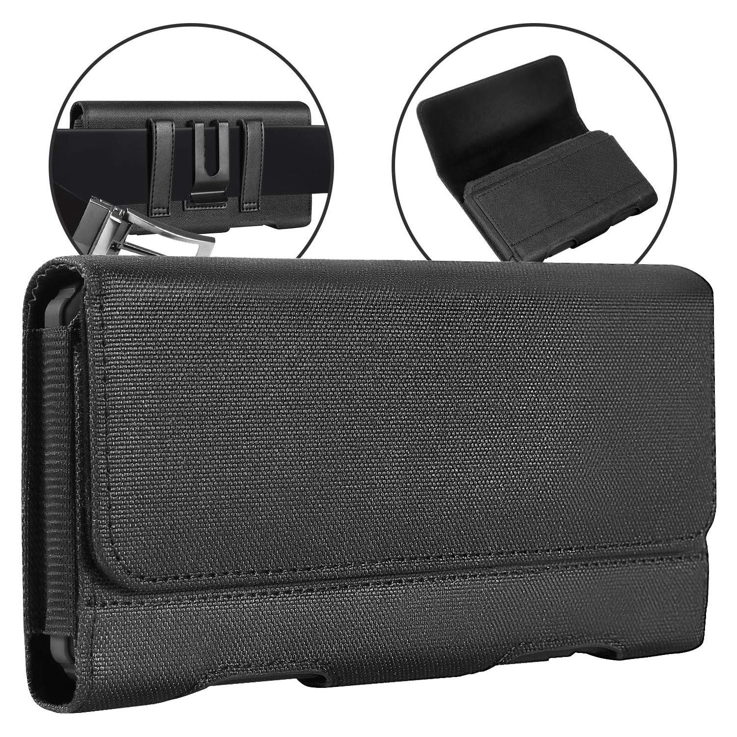 for iPhone 14 Pro 13 Pro 12 Pro 12 11 Pro Cell Phone Pouch Nylon Holster Case with Belt Clip Cover for iPhone 14