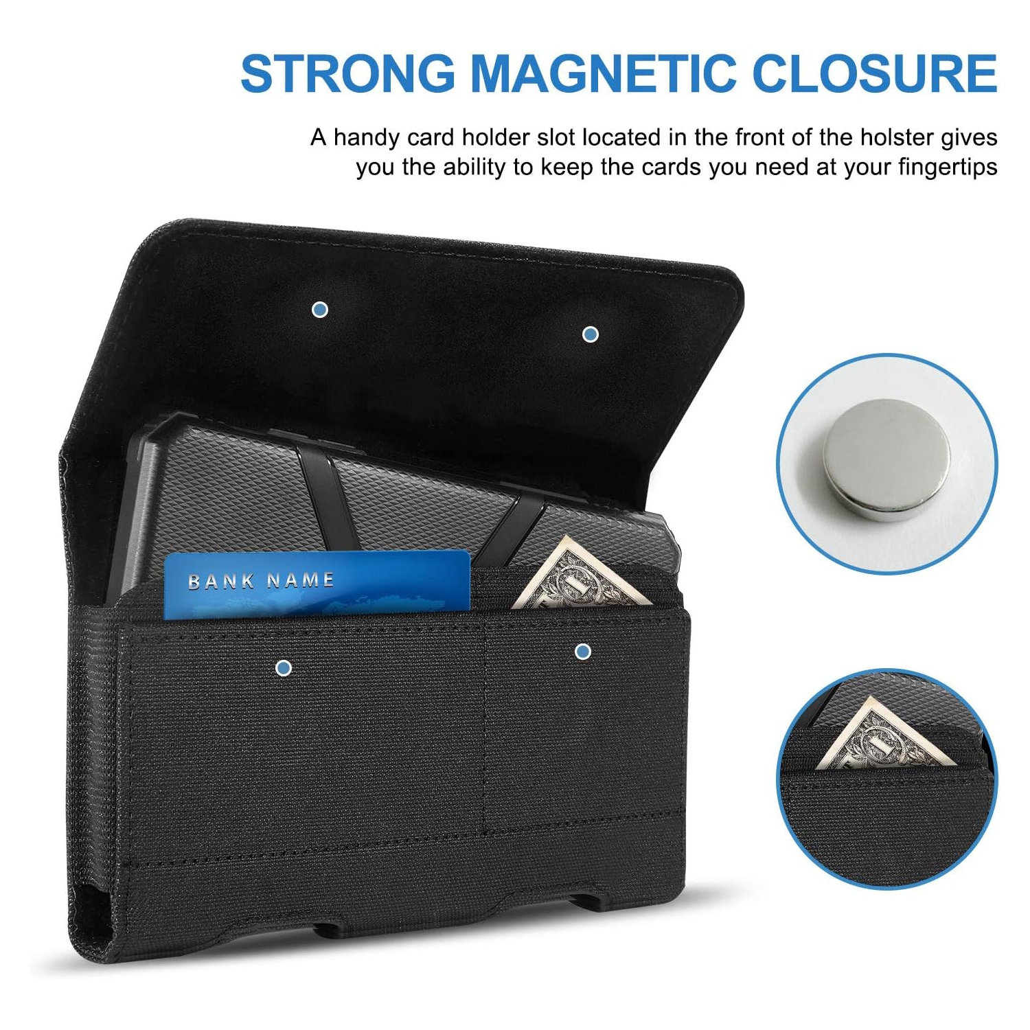 Pour iPhone 14 Pro 13 Pro 12 Pro 12 11 Pochette en nylon étui de ceinture avec pince de ceinture pour iPhone 14