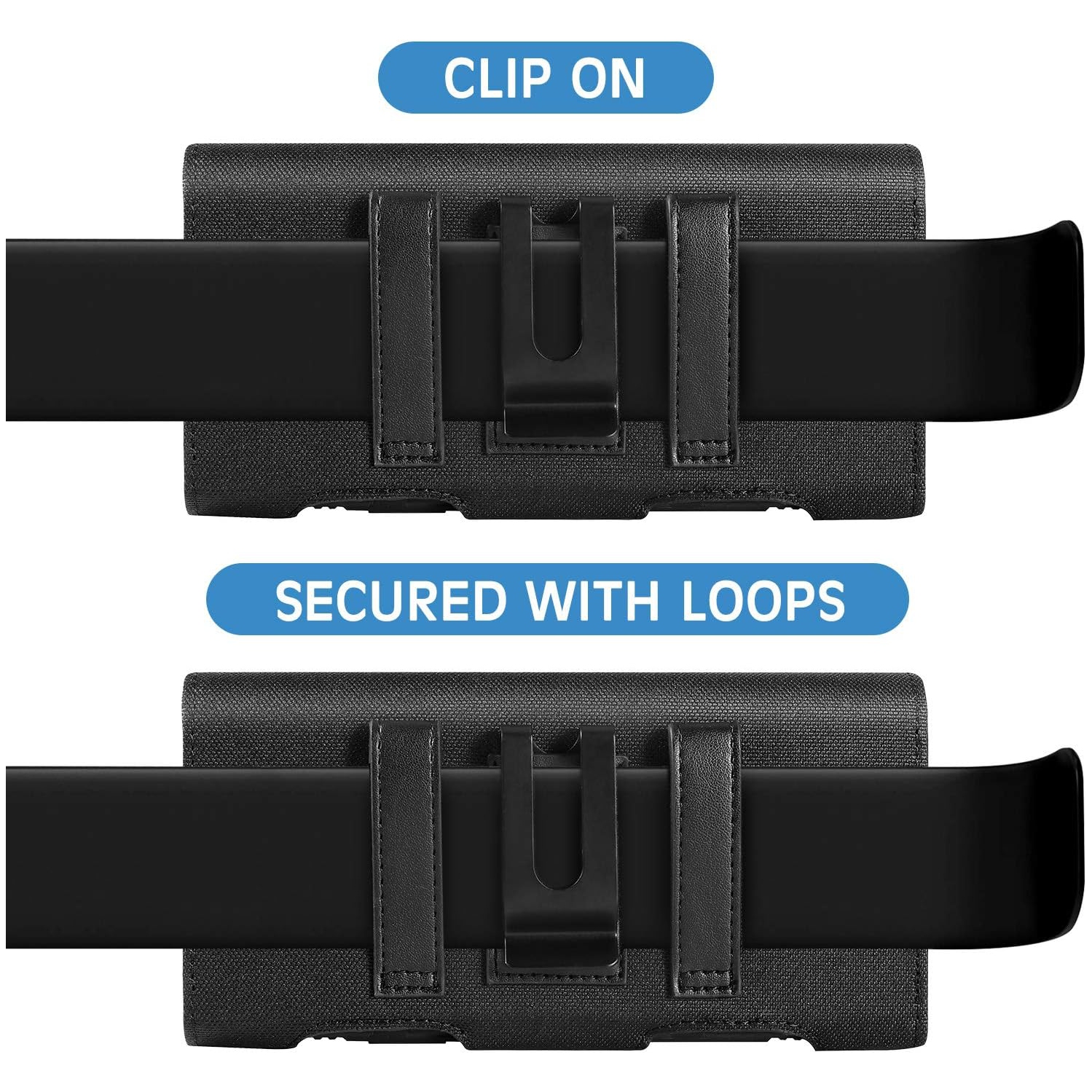 Pour iPhone 14 Pro 13 Pro 12 Pro 12 11 Pochette en nylon étui de ceinture avec pince de ceinture pour iPhone 14