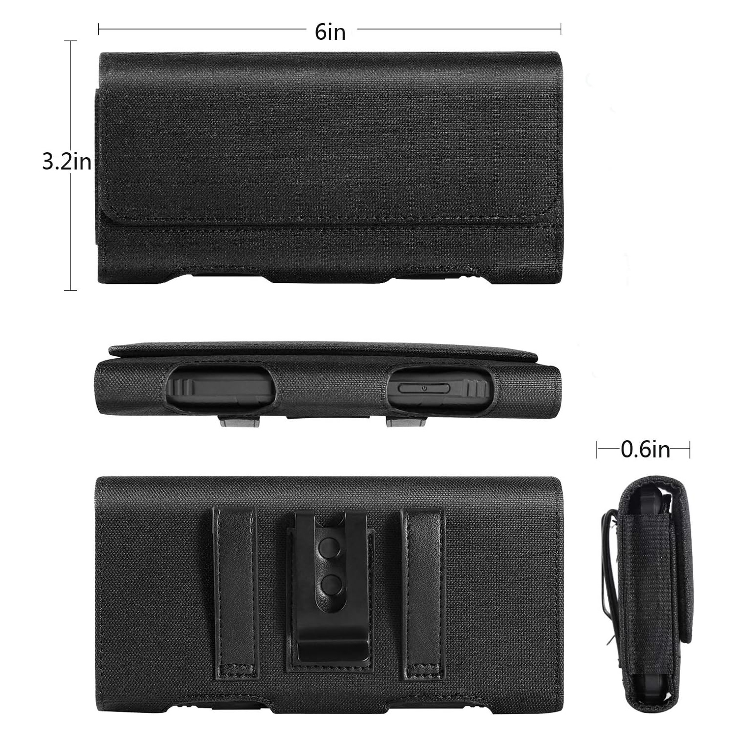 Pour iPhone 14 Pro 13 Pro 12 Pro 12 11 Pochette en nylon étui de ceinture avec pince de ceinture pour iPhone 14