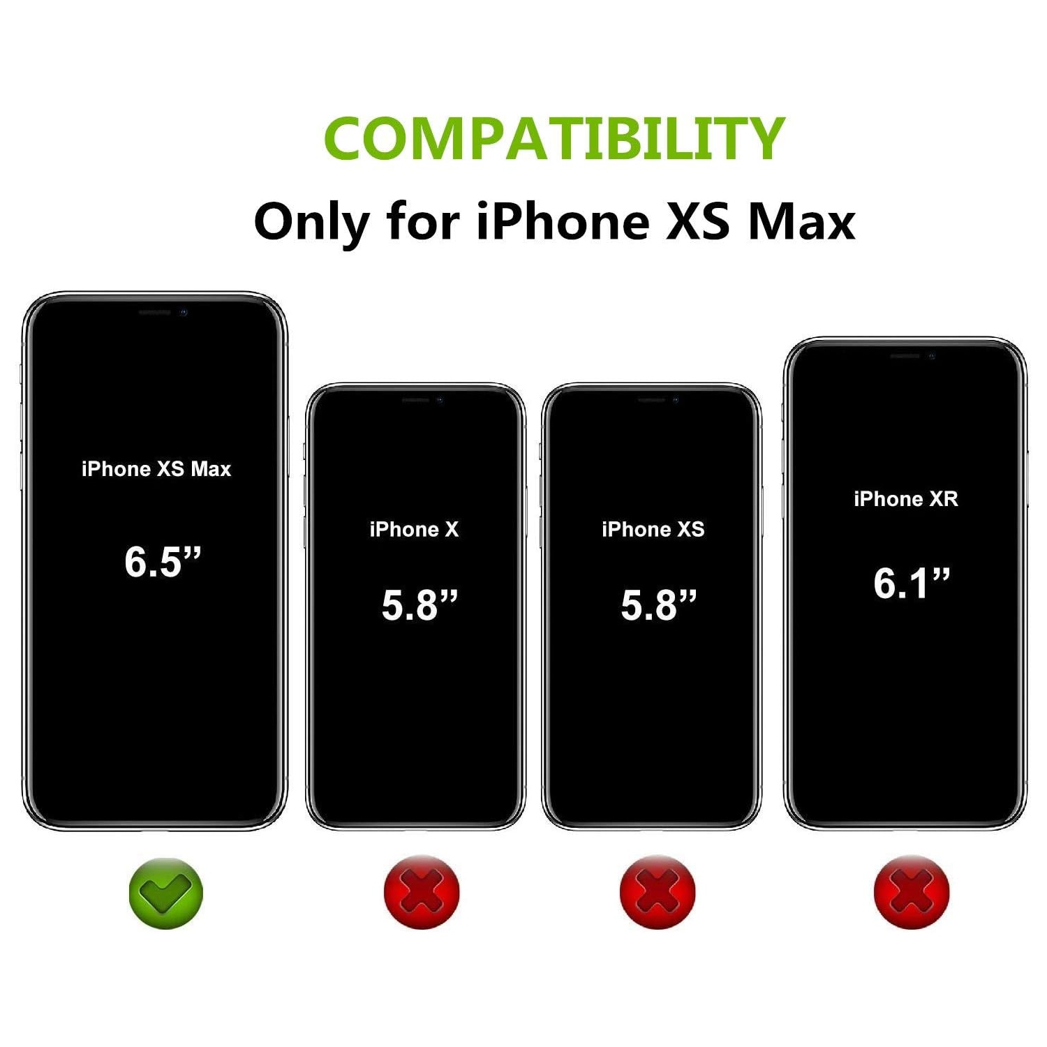 iPhone Xs Max Wallet Case with Card Holder, 2 in 1 PU Leather Case with Magnetic Clasp Zipper Pocket