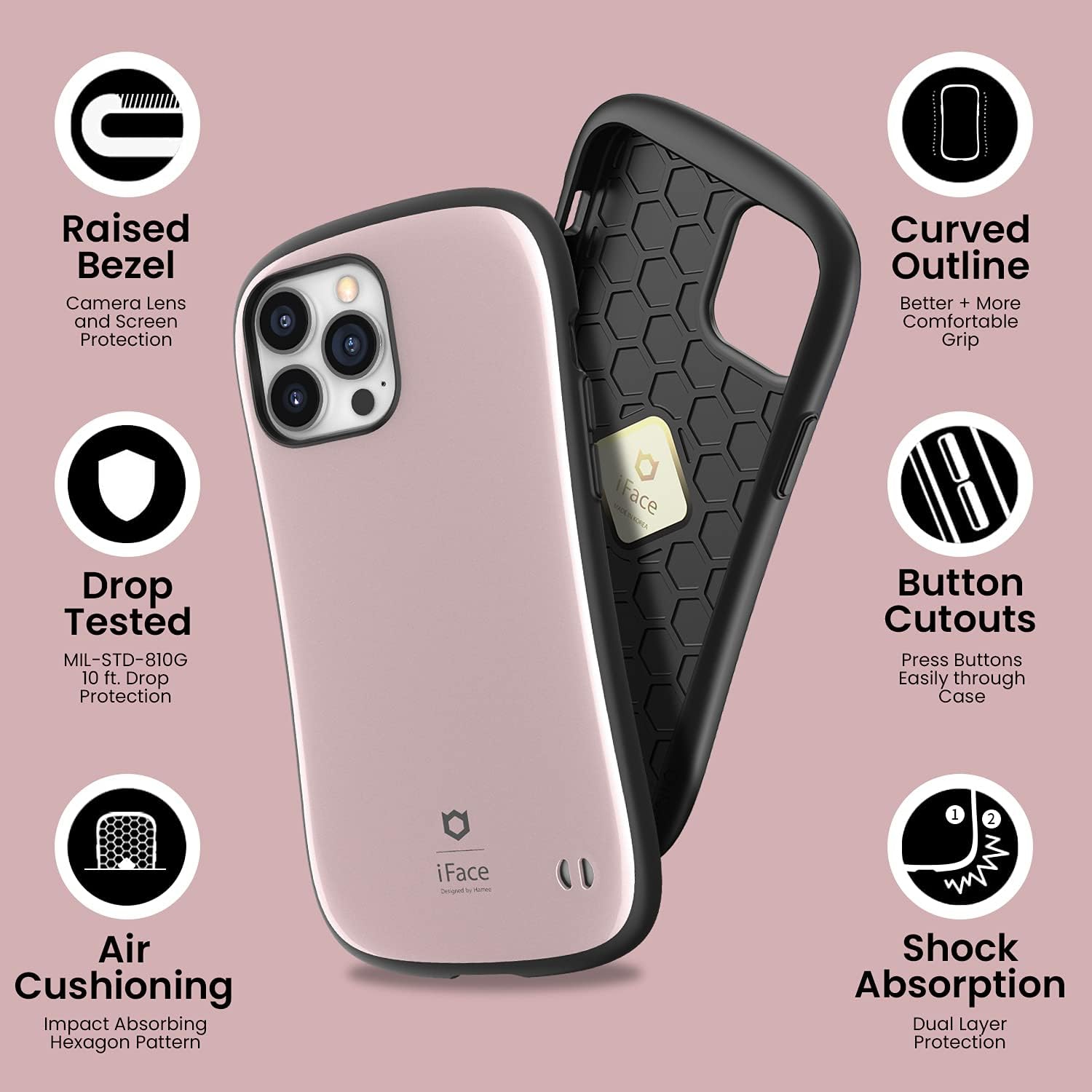 First Class Designed for iPhone 13 Pro – Cute Shockproof Dual Layer [Hard Shell + Bumper] Phone Case [Drop
