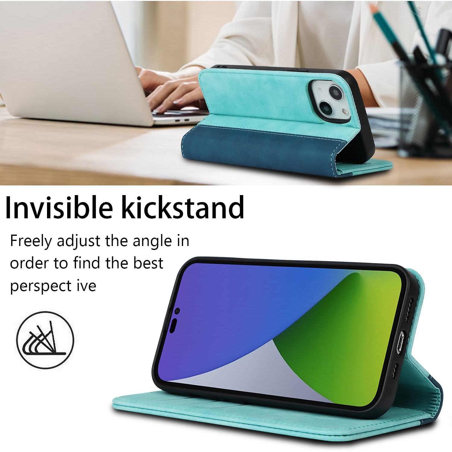 etui iPhone 14 case Wallet with Card Holder,iPhone 13 Phone case for Women,Flip Cell Phone Cover with Credit