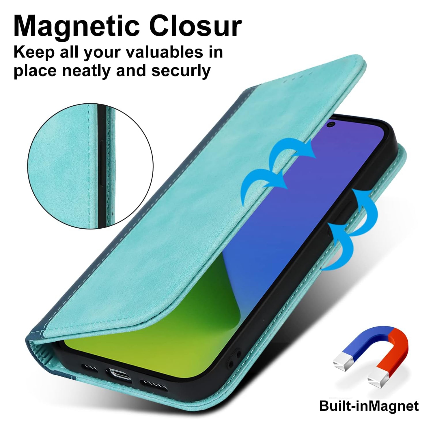 etui iPhone 14 case Wallet with Card Holder,iPhone 13 Phone case for Women,Flip Cell Phone Cover with Credit