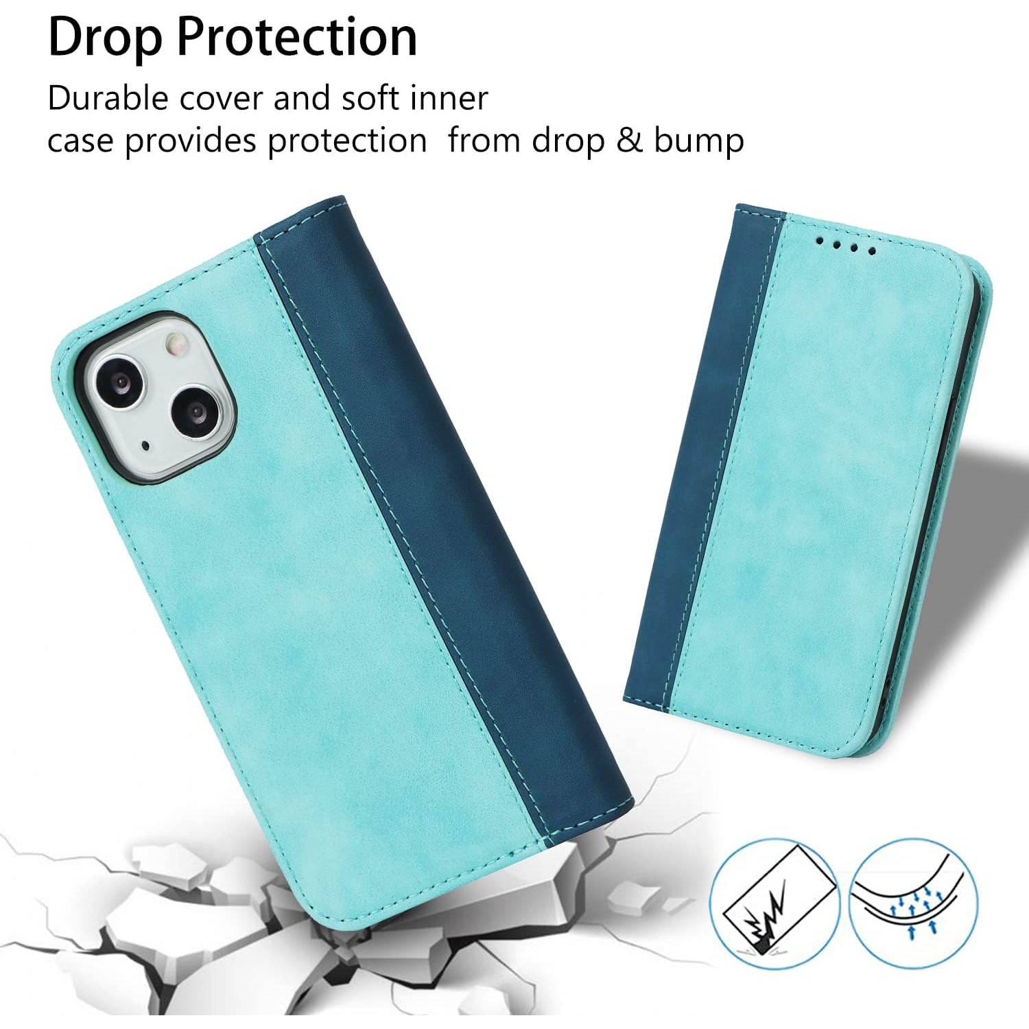 etui iPhone 14 case Wallet with Card Holder,iPhone 13 Phone case for Women,Flip Cell Phone Cover with Credit