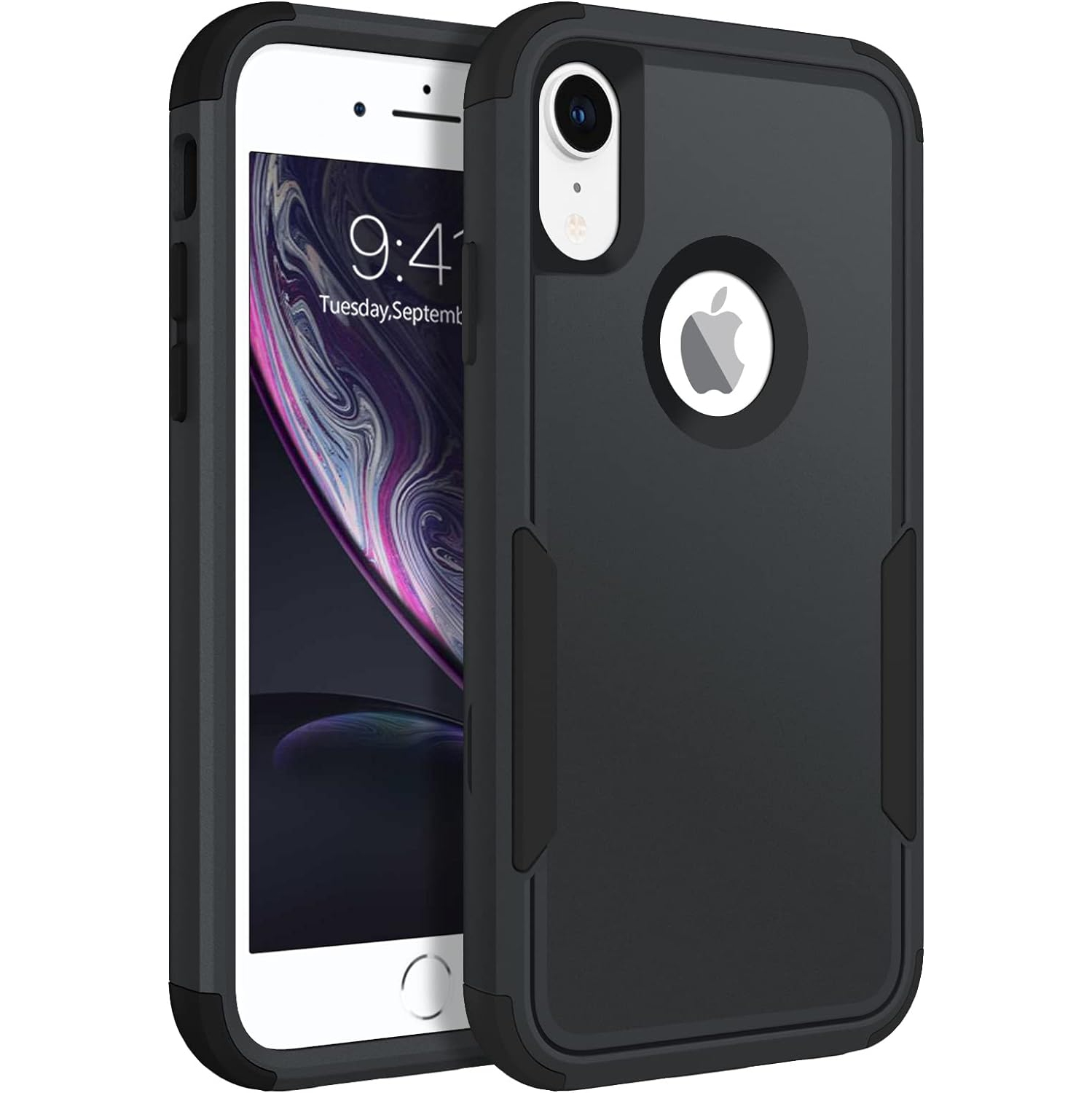 iPhone XR Case, iPhone XR Phone Case, Heavy Duty 3 in 1 Hybrid Hard PC Soft TPU Bumper Rugged Full Body