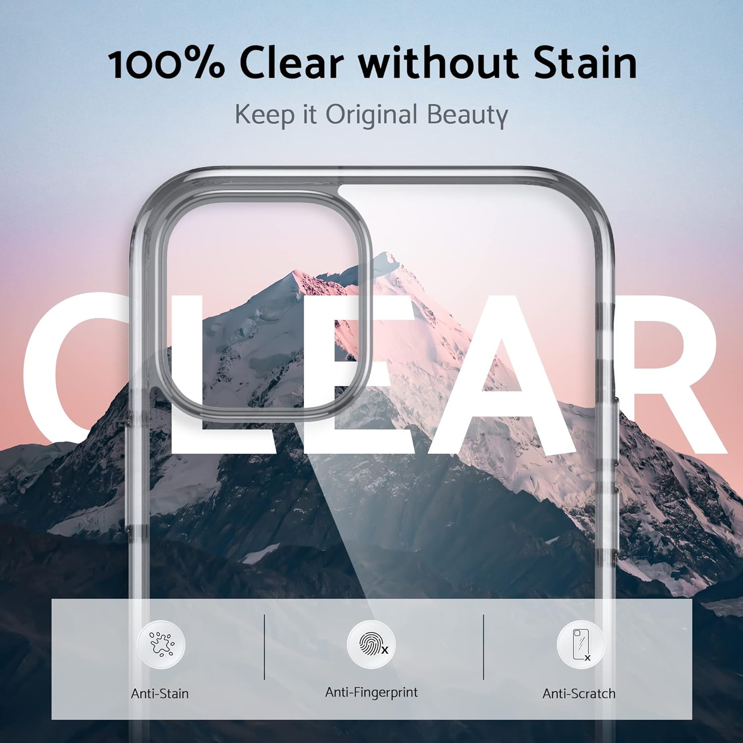 Crystal Clear Designed for iPhone 12 Mini Case, [Non-Yellowing] 15Ft Military Grade Shockproof Protective Cover