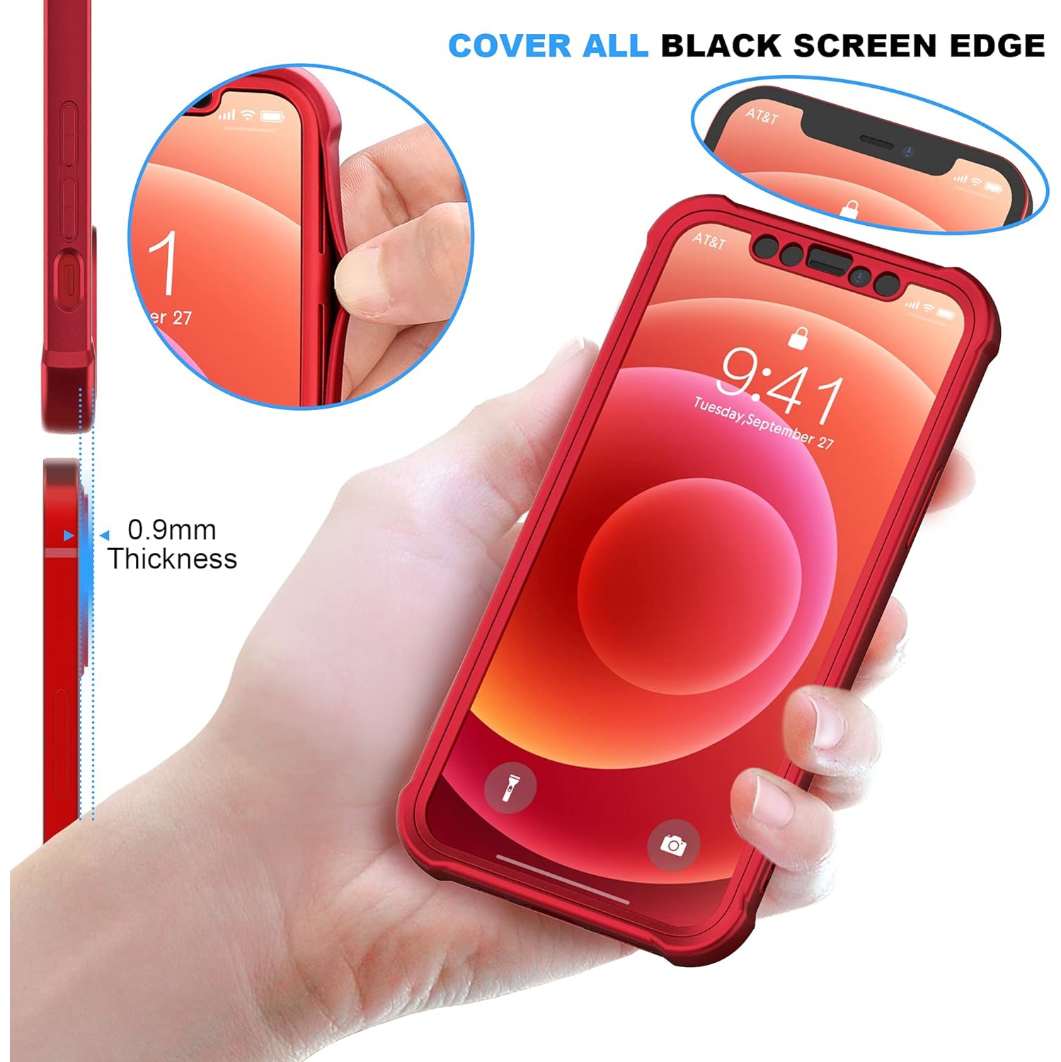 Compatible with iPhone 12 Mini Case with 2 Pack Tempered Glass Screen Protector,Shockproof Soft Silicone Back