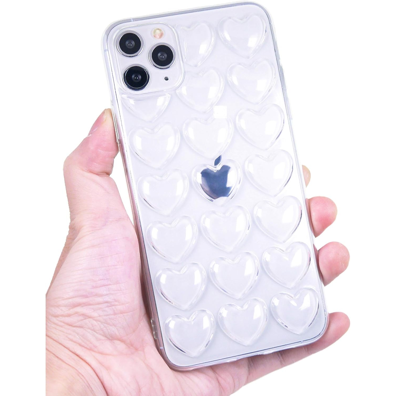iPhone 11 Pro Case for Women, 3D Pop Bubble Heart Kawaii Gel Cover, Cute Girly for iPhone11 Pro 5.8 inch 2019 -