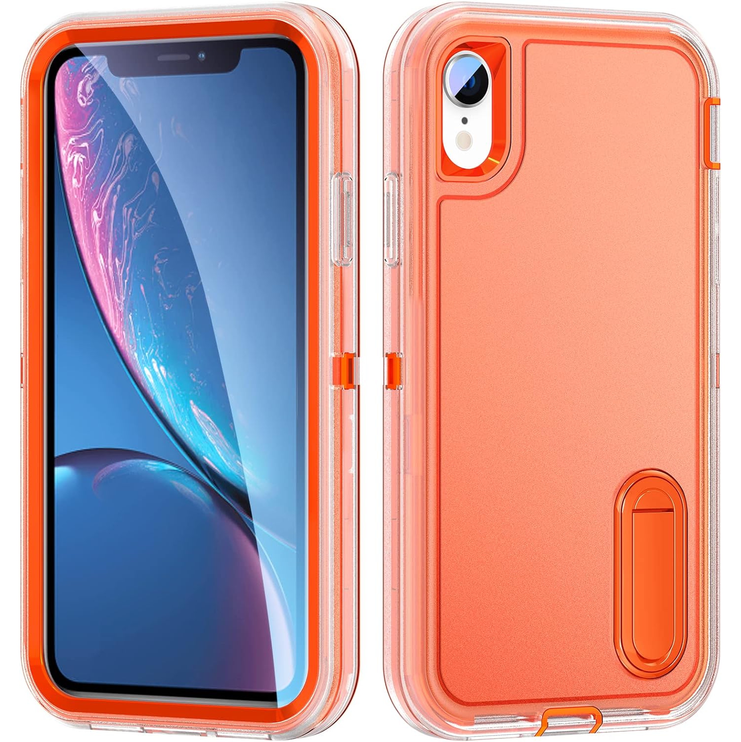 iPhone XR Case with Build-in Kickstand,Heavy Duty Protection Shockproof Anti-Scratch Rugged Protective Durable
